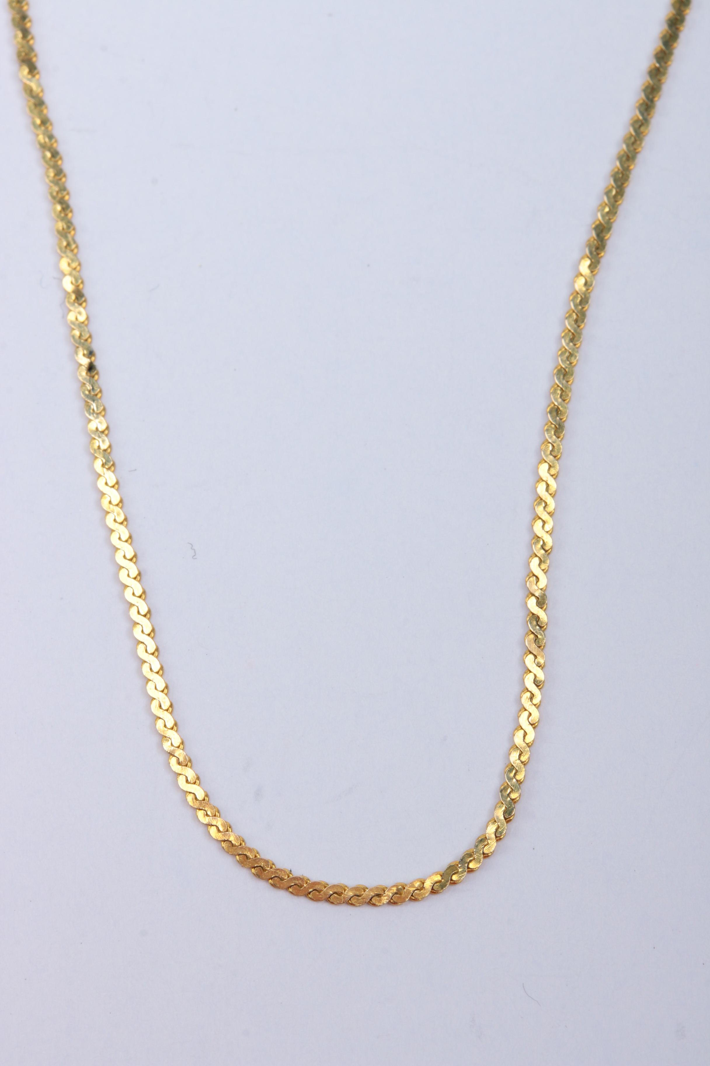 14K Yellow Gold Serpentine Chain 