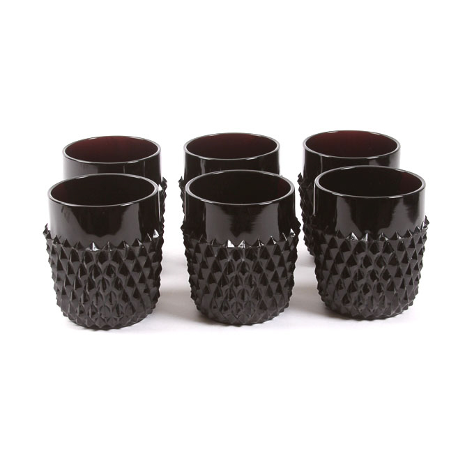 Matching Set of Black Glass Tumblers EBTH
