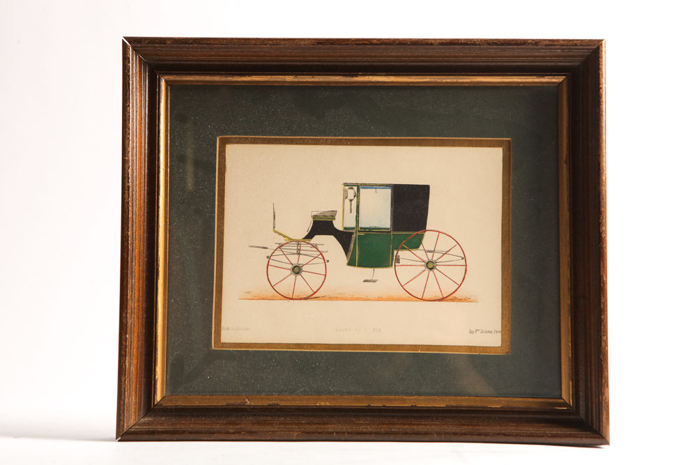HandColored Stone Lithographs of Coaches EBTH