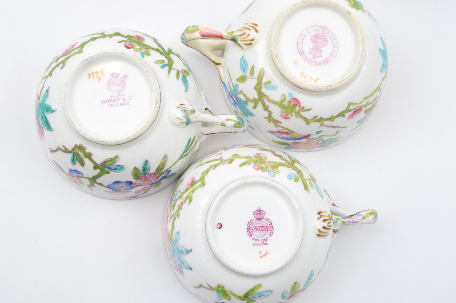 Antique Mintons for Burley & Co. Chicago "Cuckoo" Teacups EBTH