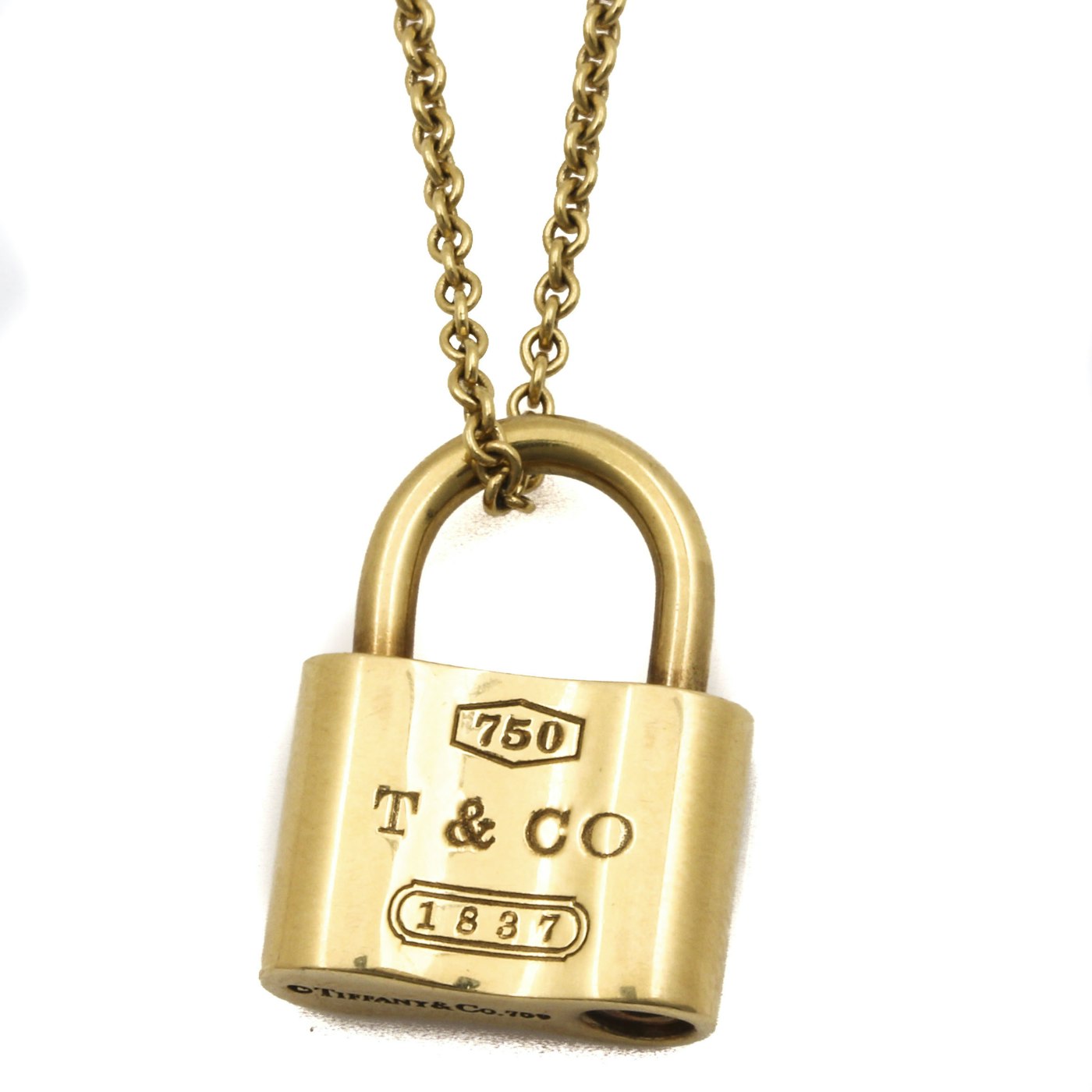 Tiffany & Co. 18K Yellow Gold Lock Pendant Necklace | EBTH