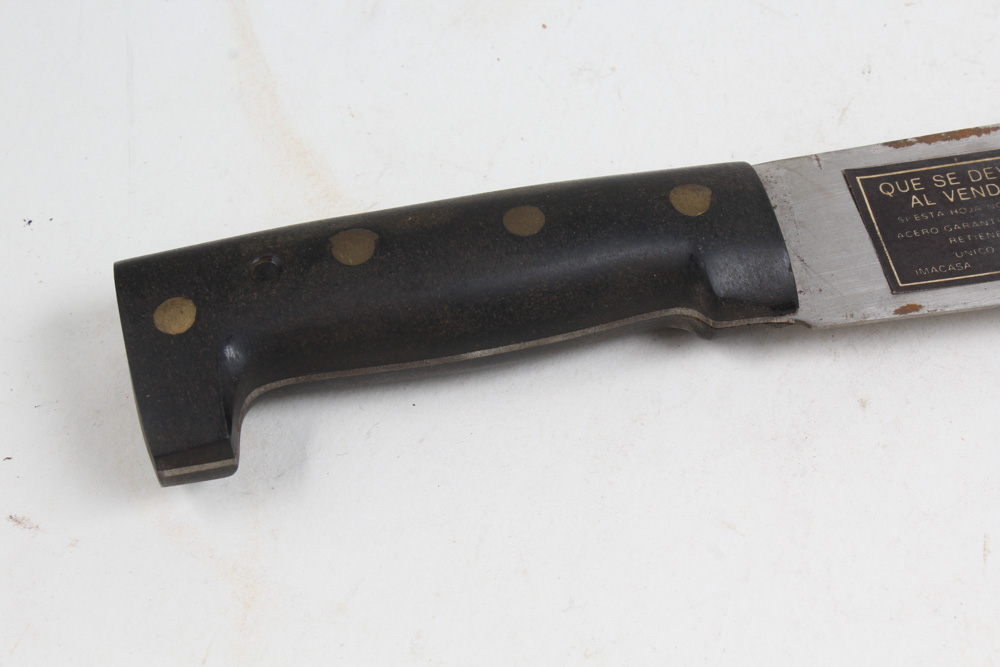 Vintage Salvadorean Machete with Tooled Leather Sheath EBTH