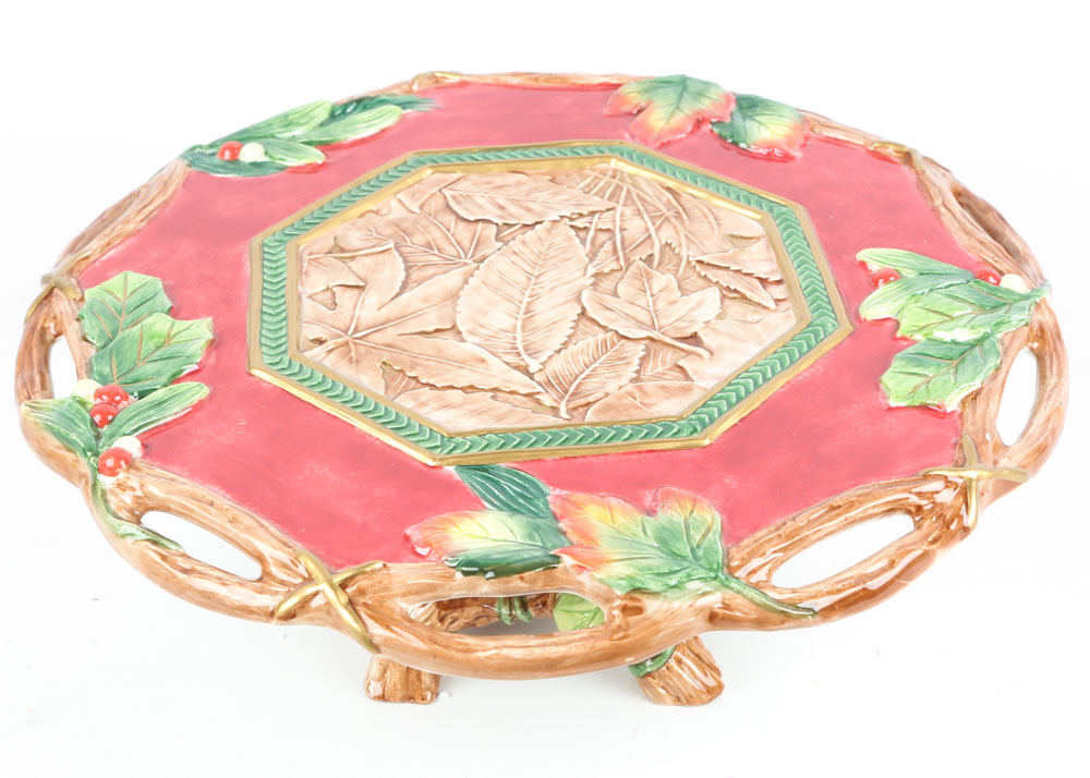 Fitz and Floyd "Christmas Lodge" Cake Stand | EBTH