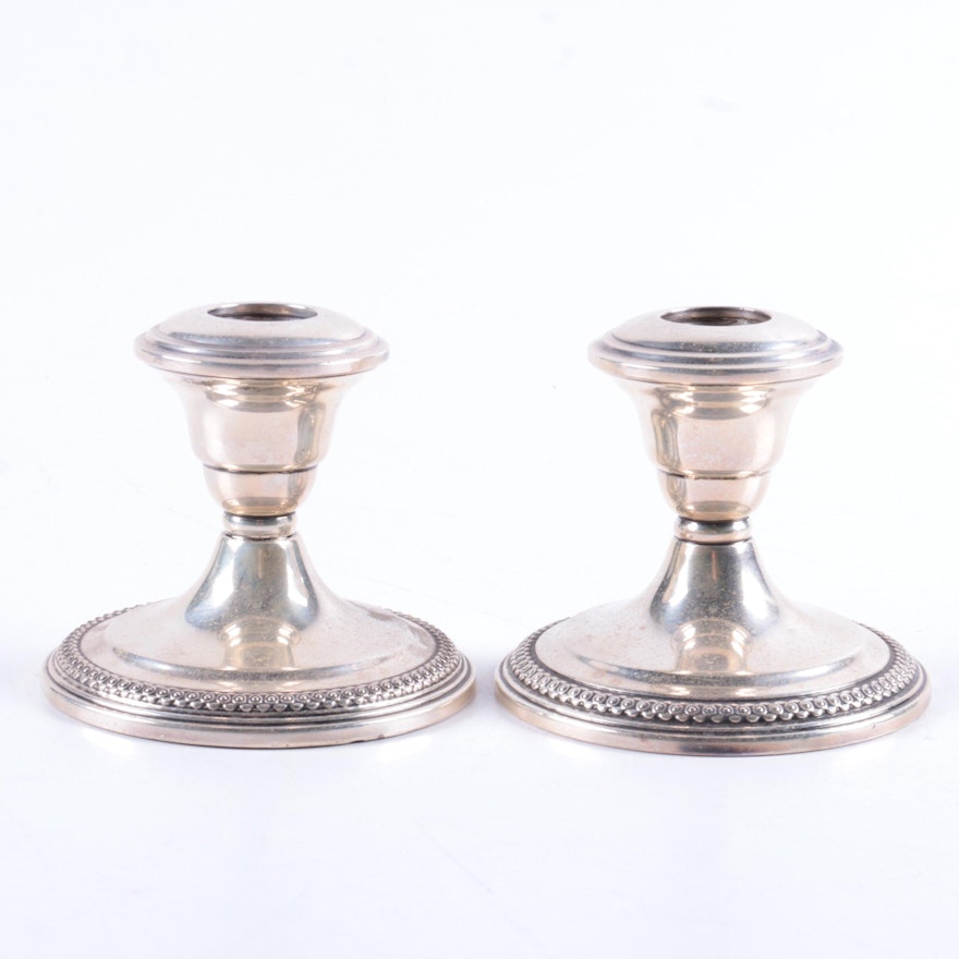La Pierre Mfg. Co. Weighted Sterling Silver Candlestick Holders