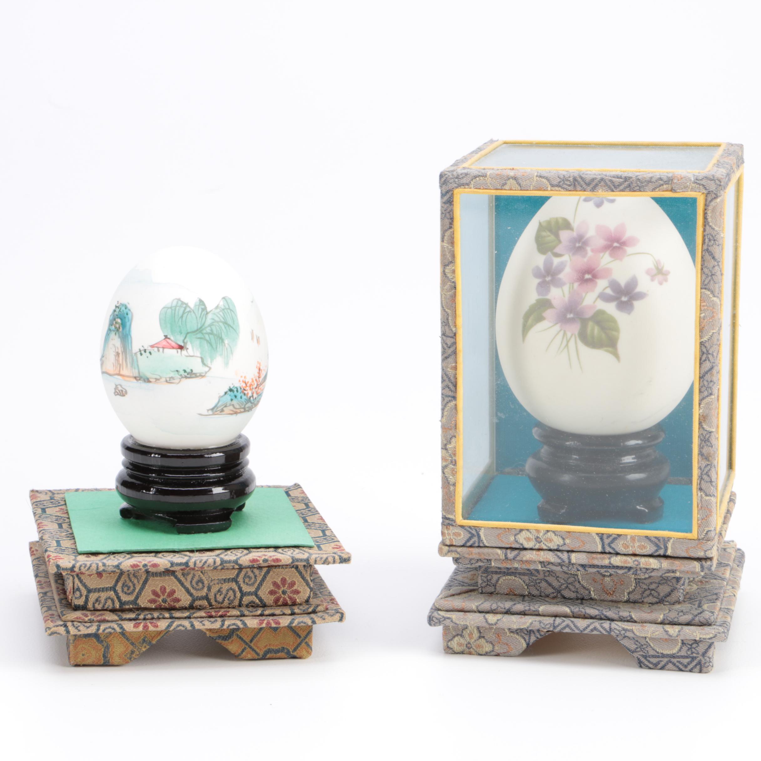 Chinese Hand Painted Porcelain Eggs EBTH