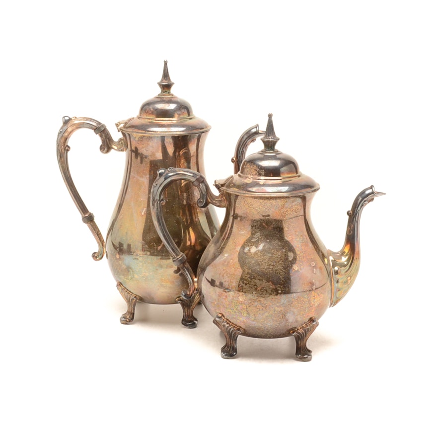 Vintage Sheridan Silver Plated Tea And Coffee Pots Vintage Sheridan Silver Plated Tea And Coffee Pots