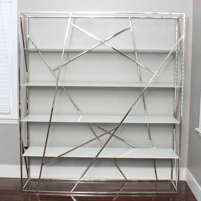 Modernist Chrome and Glass Shelving Unit EBTH