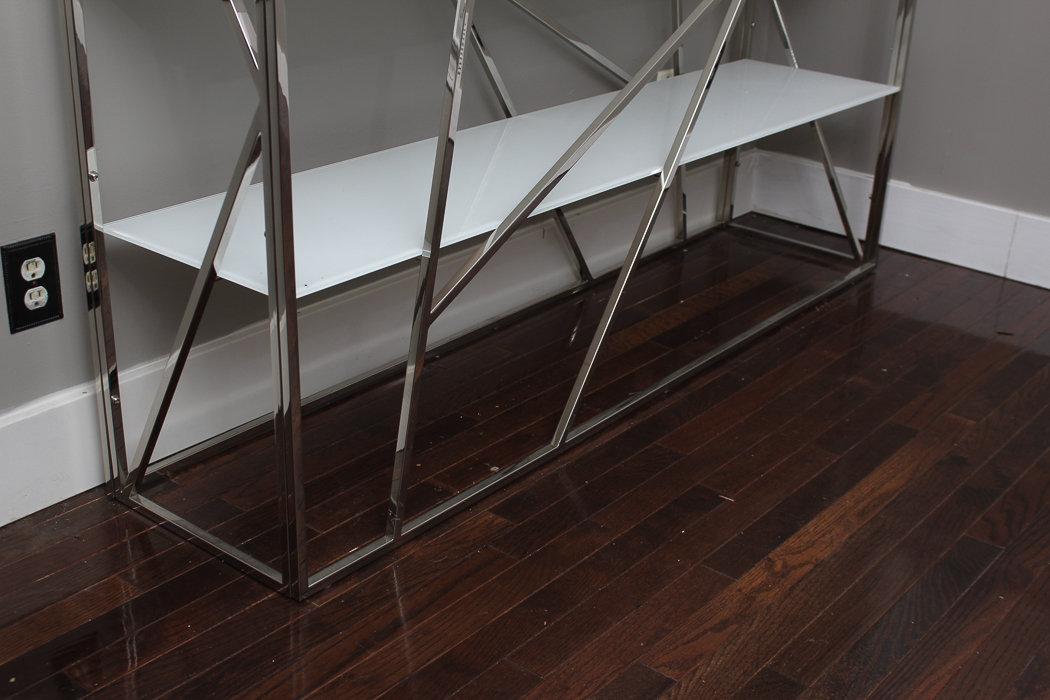 Modernist Chrome and Glass Shelving Unit EBTH