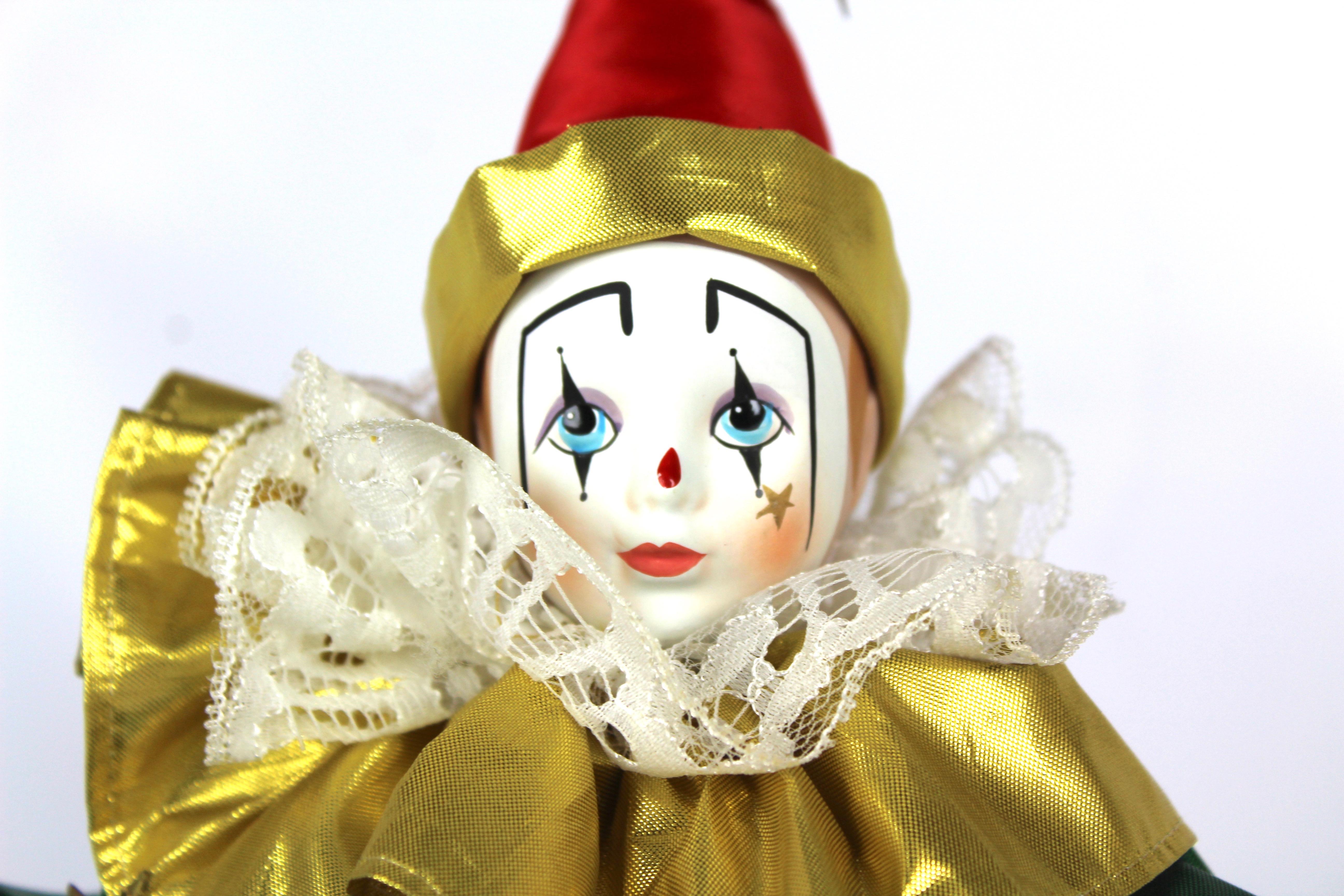 Jester and Clown Dolls, Including Brinn's Jester Music Box EBTH