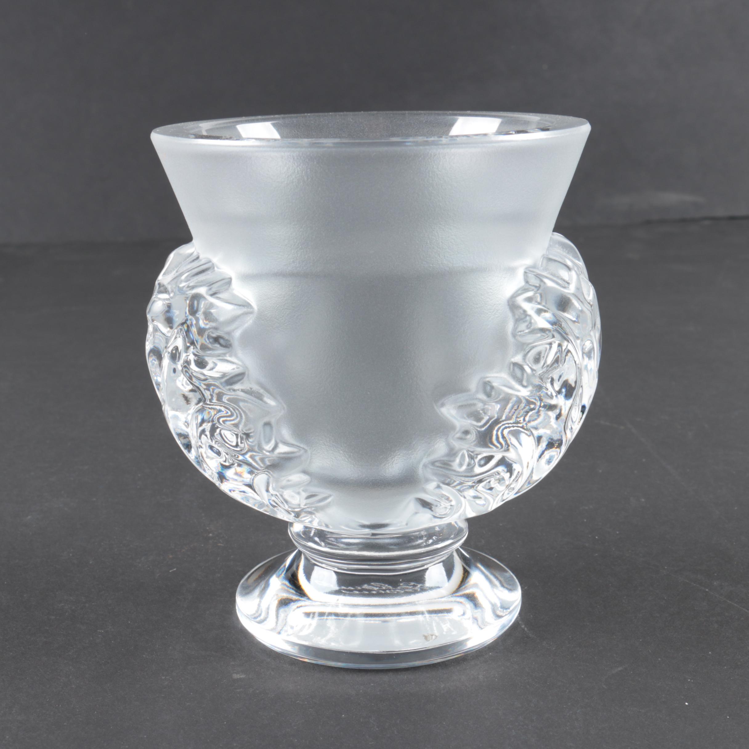 Lalique St Cloud Crystal Vase Ebth