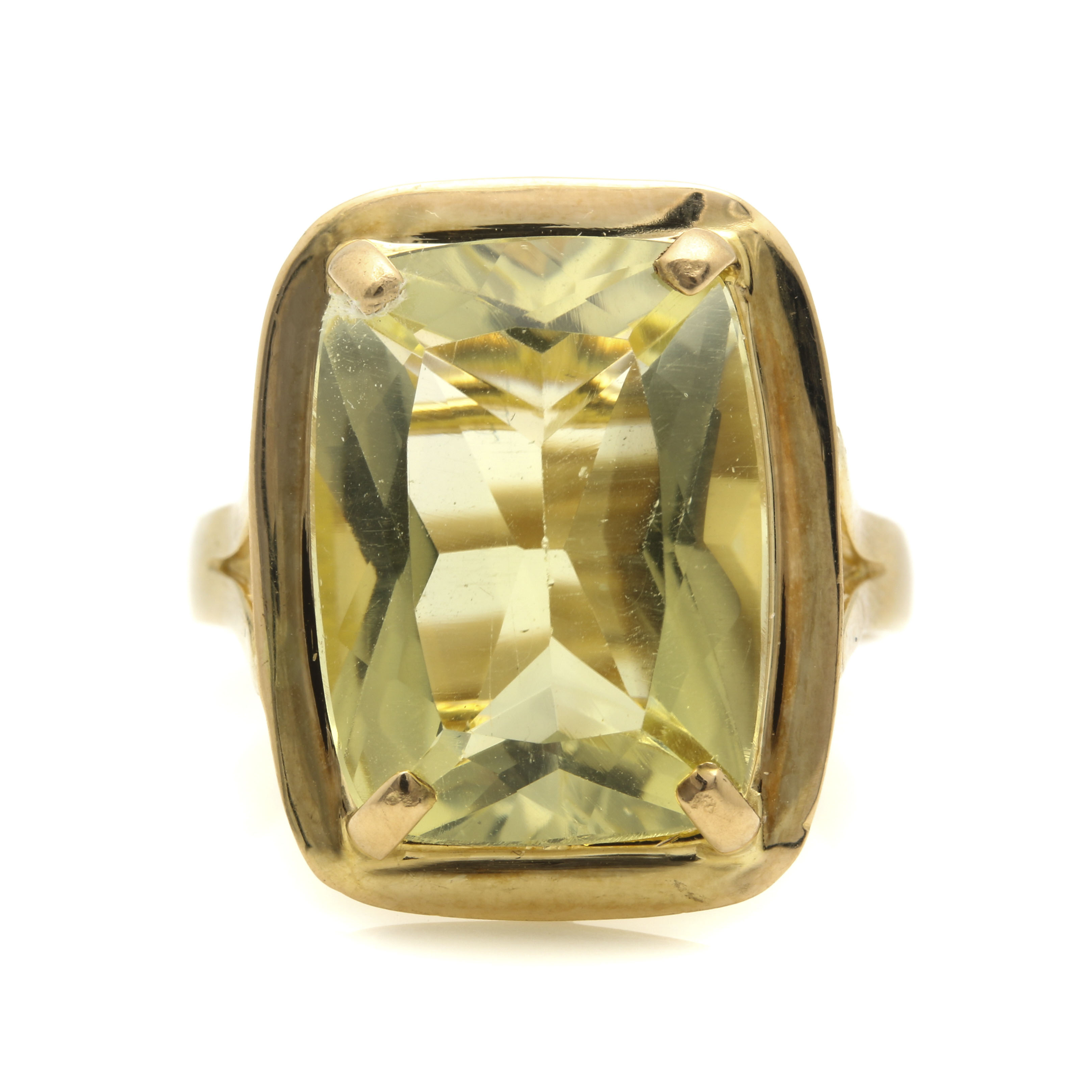 14K Yellow Gold 8.23 CT Lemon Citrine Ring | EBTH
