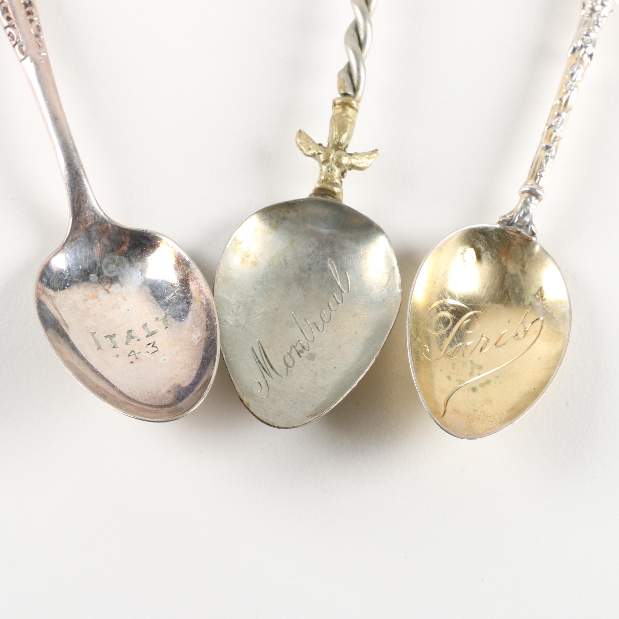 Collection of Silver Plate Souvenir Spoons EBTH