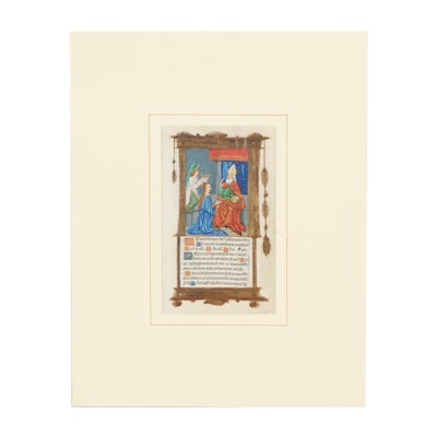 Early 16th-Century Page from a Book of Hours "The Coronation of the Virgin" Early 16th-Century Page from a Book of Hours "The Coronation of the Virgin"