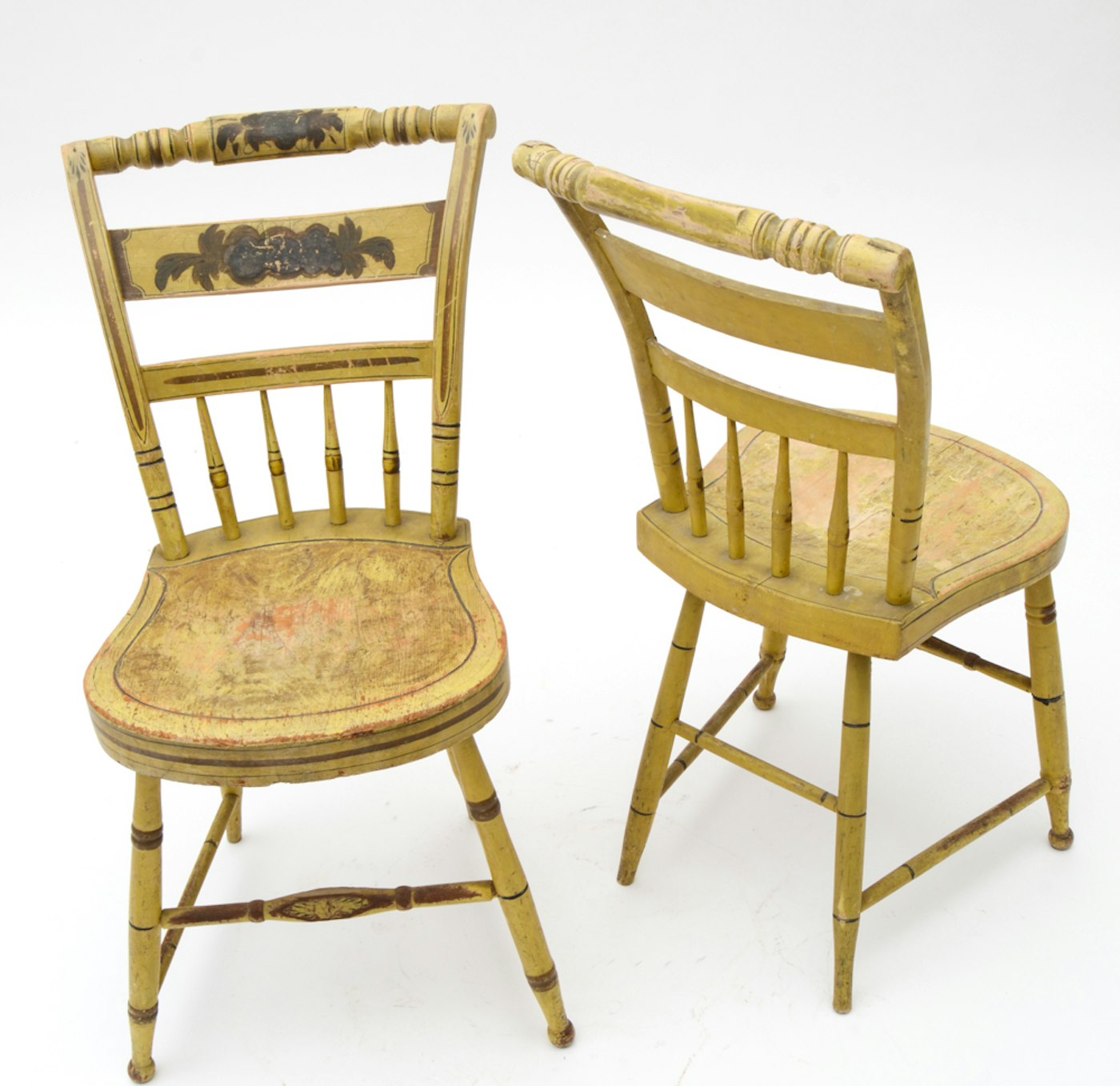 Download Antique Slat-Back Windsor Style Side Chairs by Spring & Haskell | EBTH