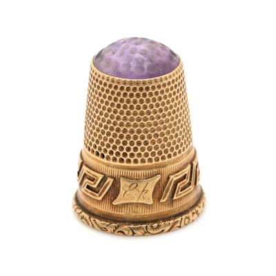 Victorian 14K Yellow Gold Amethyst Thimble Victorian 14K Yellow Gold Amethyst Thimble