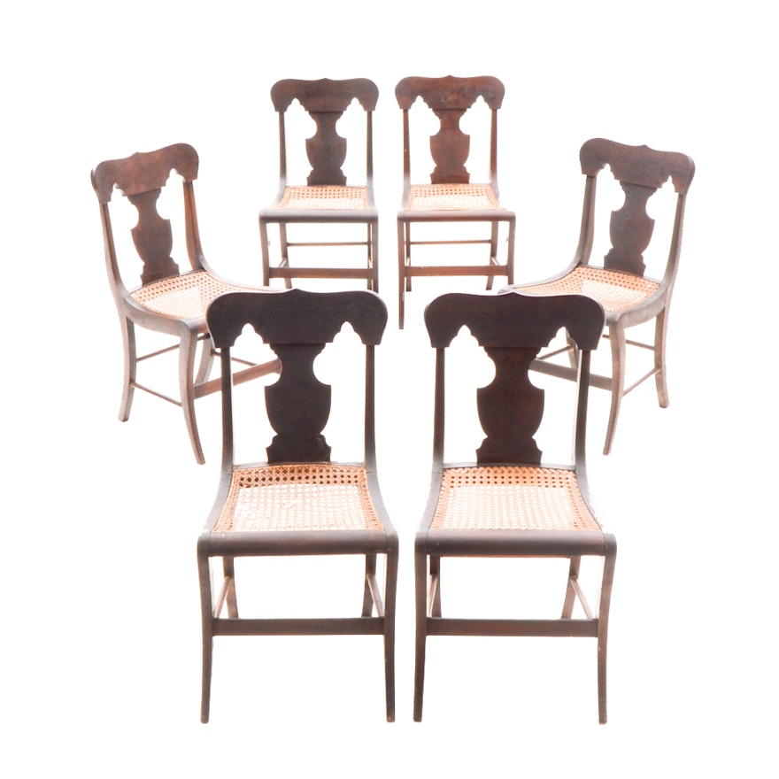 Set Of Antique American Empire Style Dining Chairs Set Of Antique American Empire Style Dining Chairs