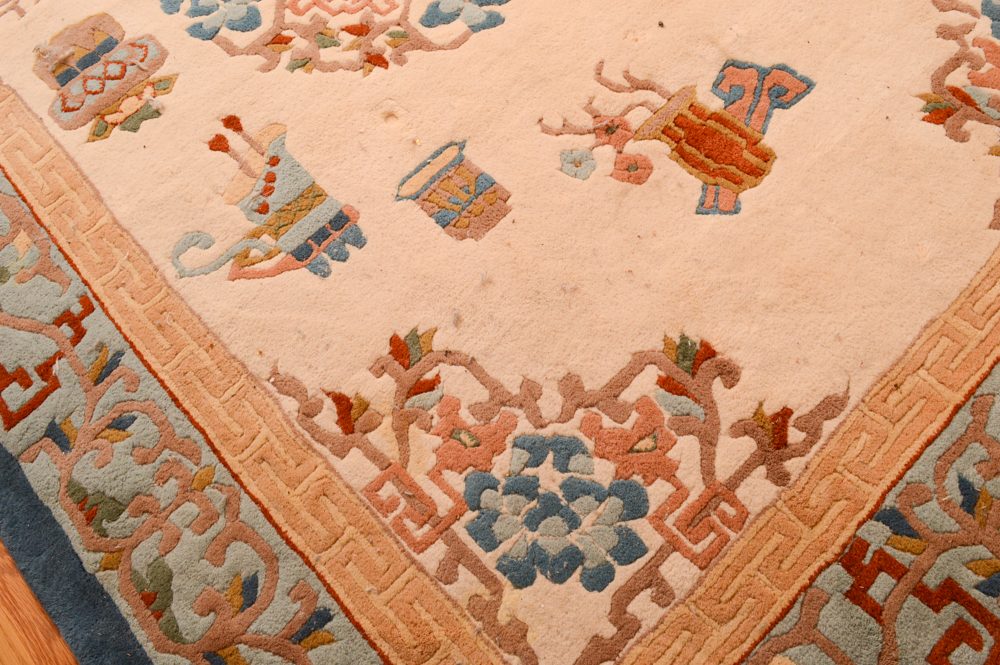 Finely HandKnotted Chinese Carved Wool Area Rug EBTH