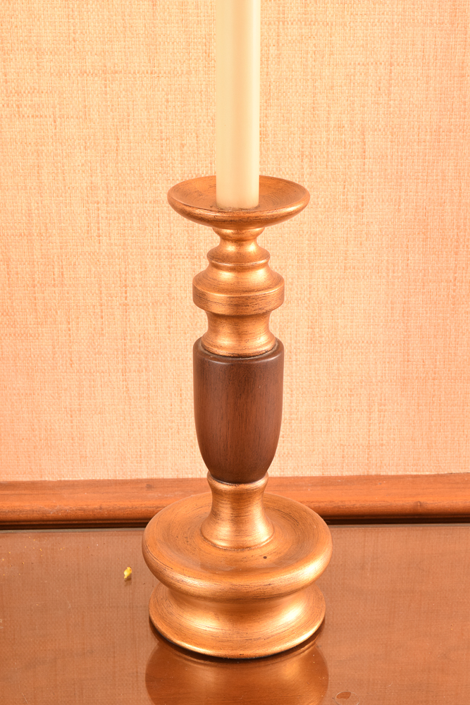 Wooden Candlestick Buffet Lamps EBTH