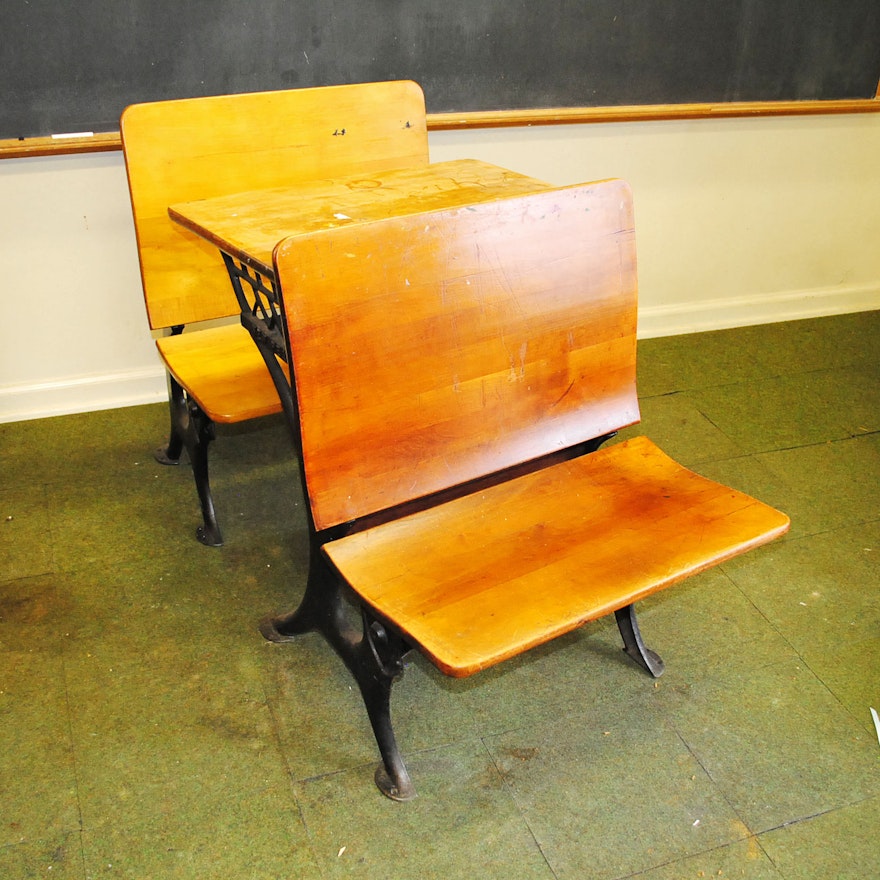Antique New Peabody School Desk Ebth