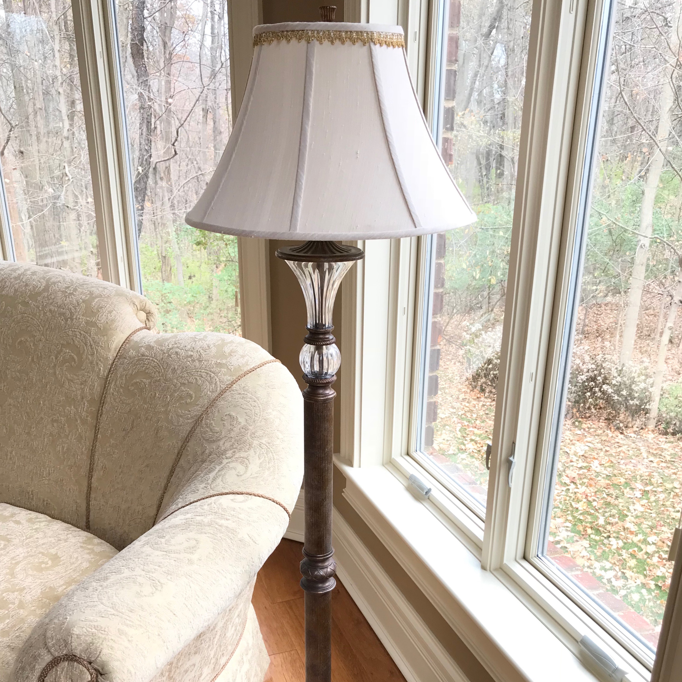 Floor Lamp With CutGlass Accent EBTH