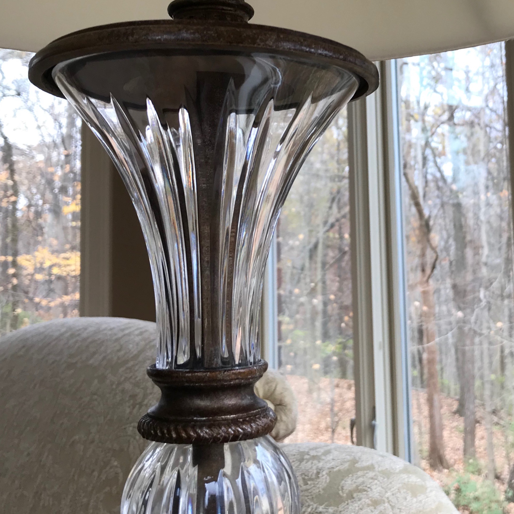 Floor Lamp With CutGlass Accent EBTH