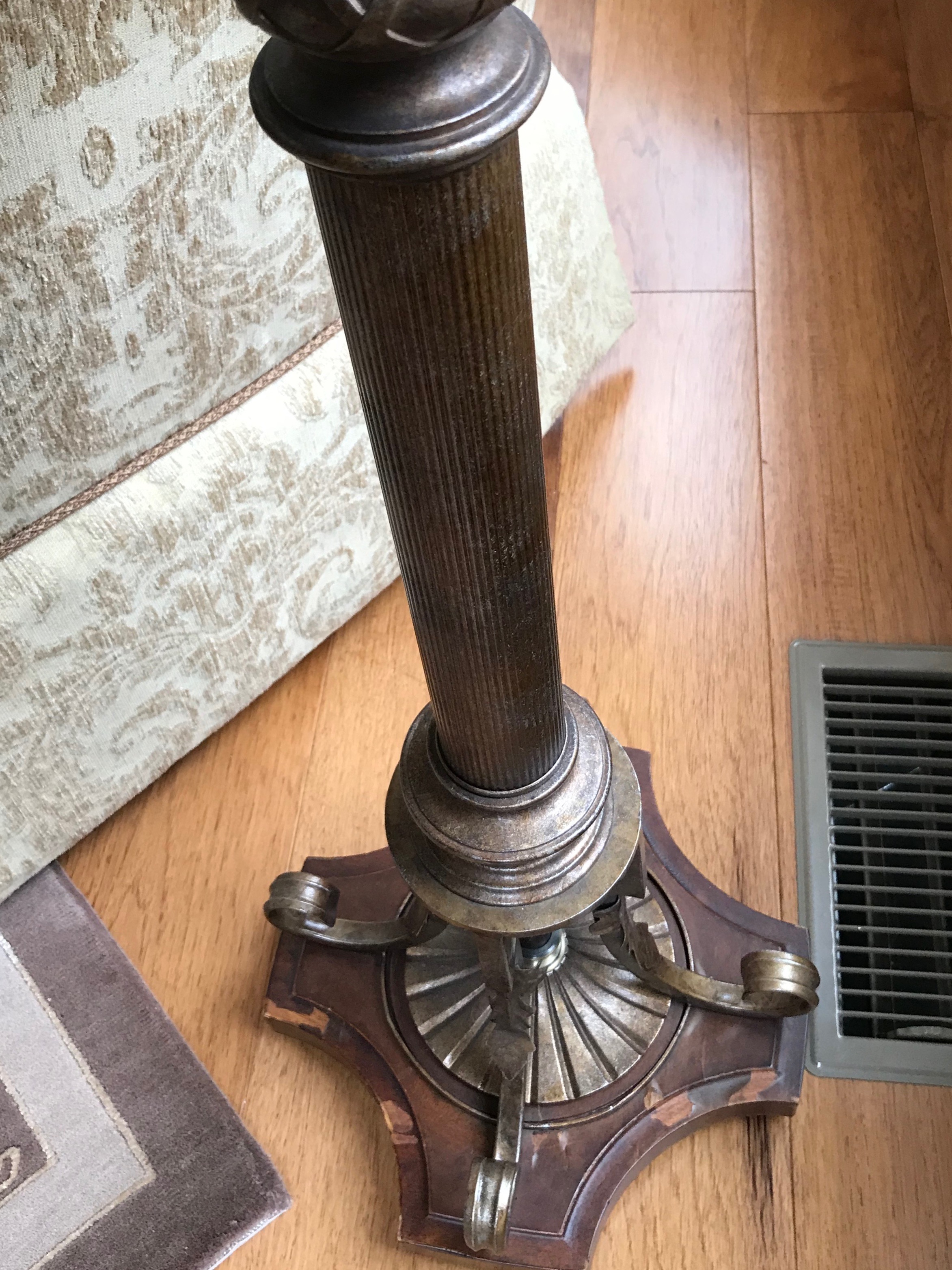 Floor Lamp With CutGlass Accent EBTH