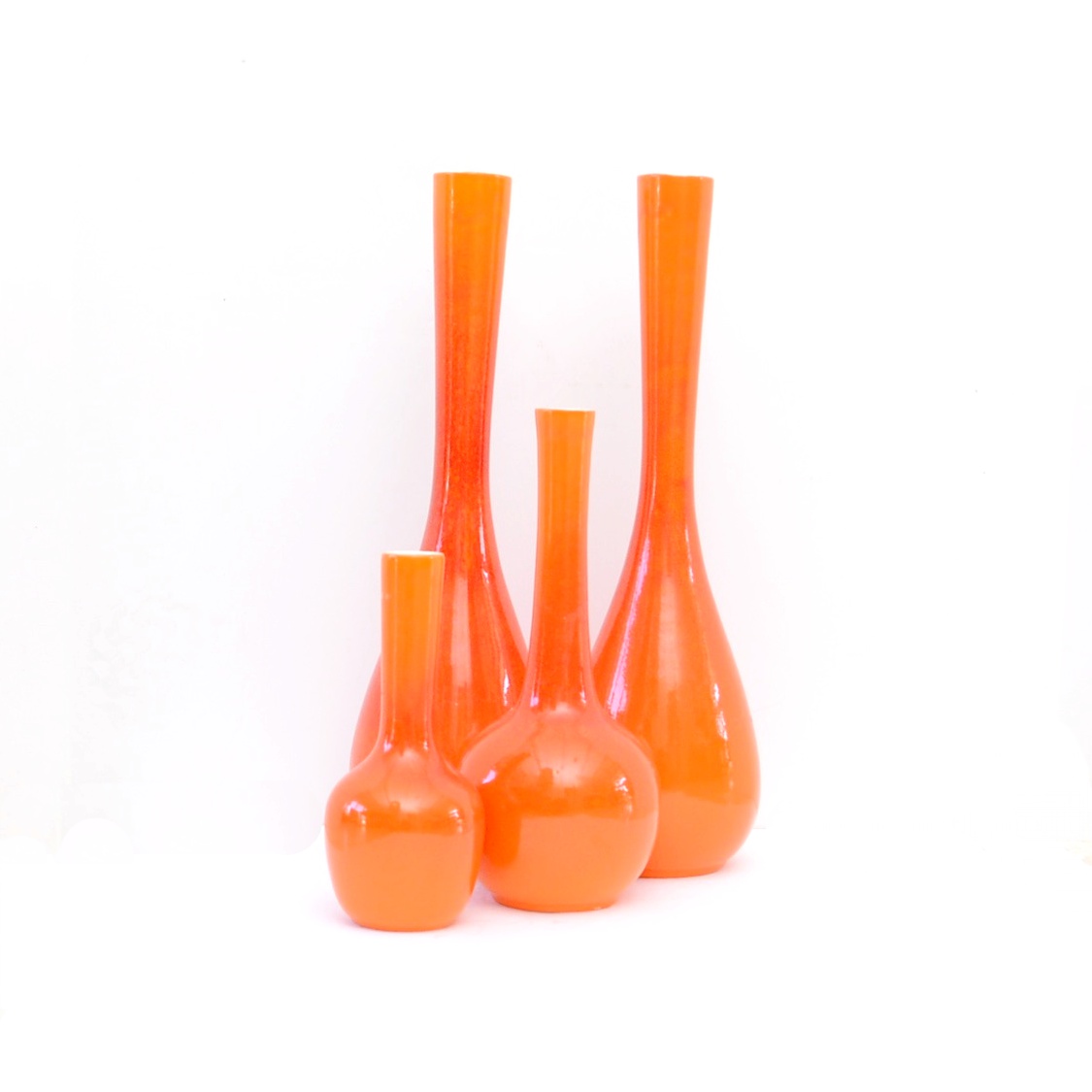 Mid Century Modern Royal Haeger Orange Peel Bud Vases Ebth