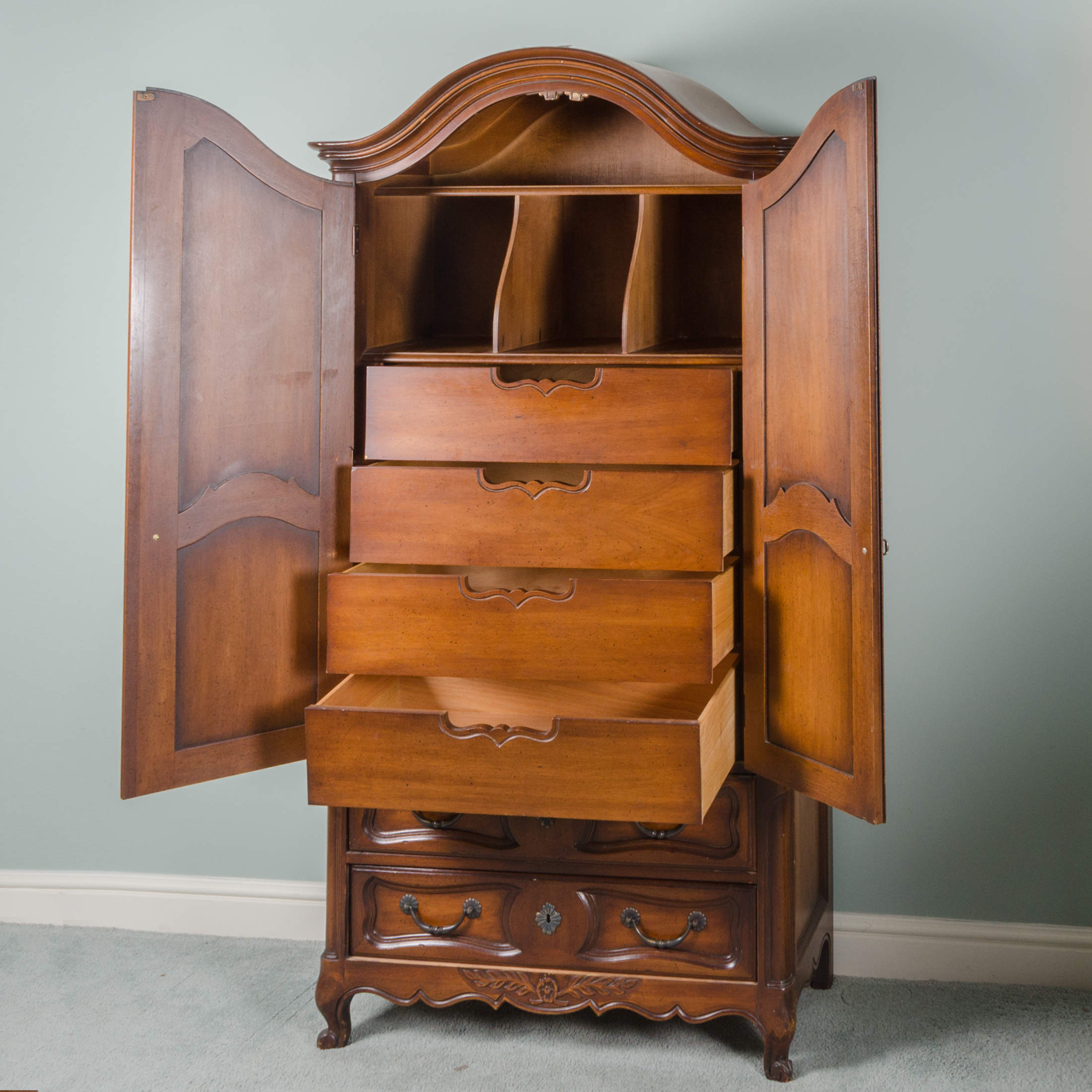 French Provincial Style Wooden Armoire by Drexel EBTH
