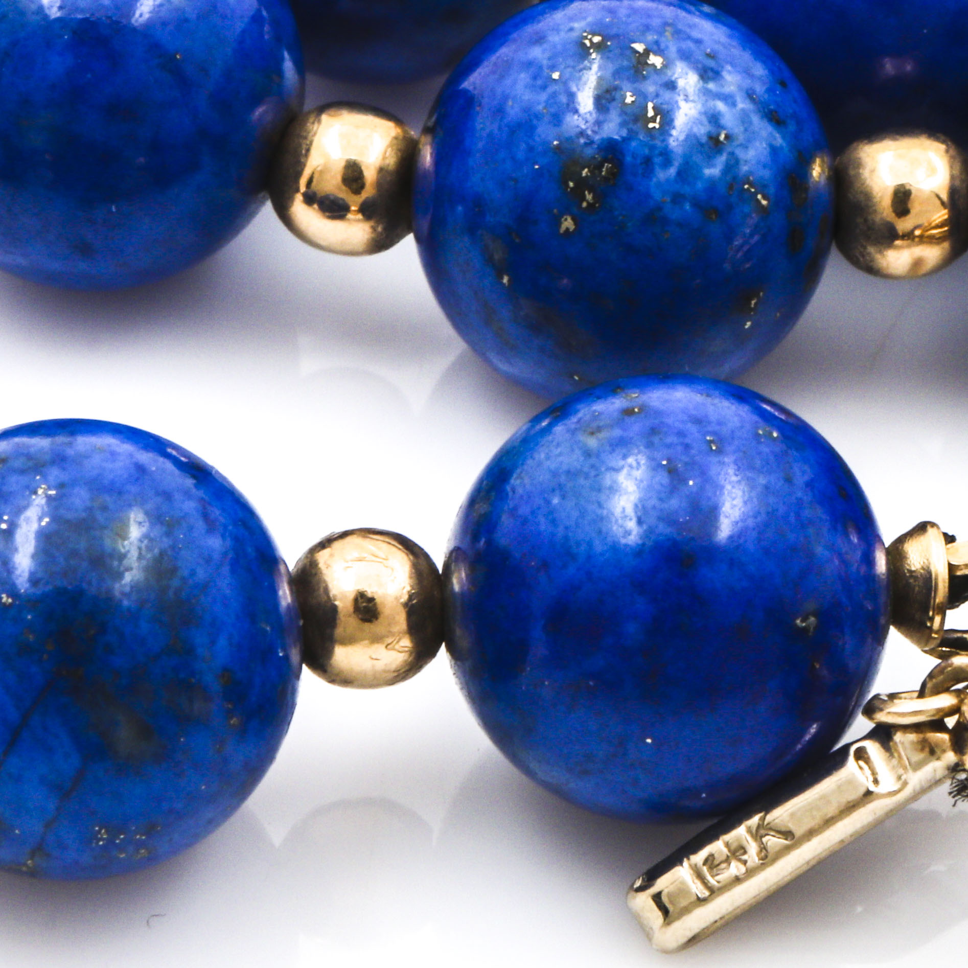 14K Yellow Gold Lapis Lazuli Beaded Necklace EBTH