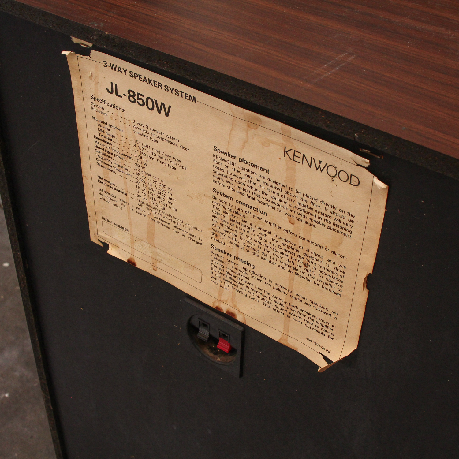 Vintage Kenwood JL850W Floorstanding Speakers EBTH