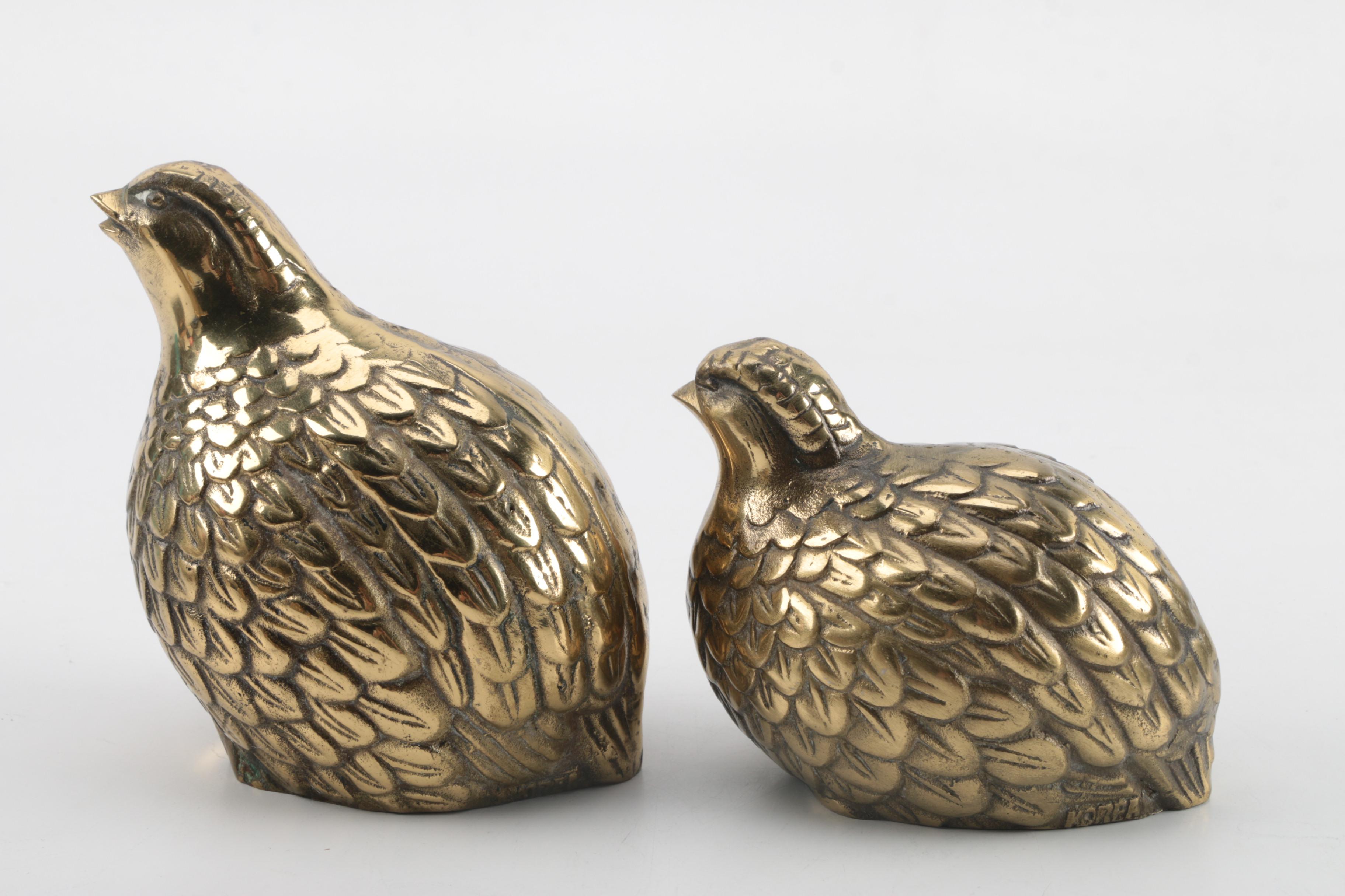 Vintage Brass Quail Figurines EBTH