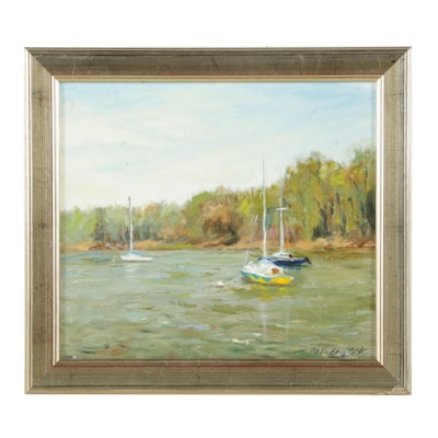 Michele Reday Cook Oil Painting "Peaceful Harbor"