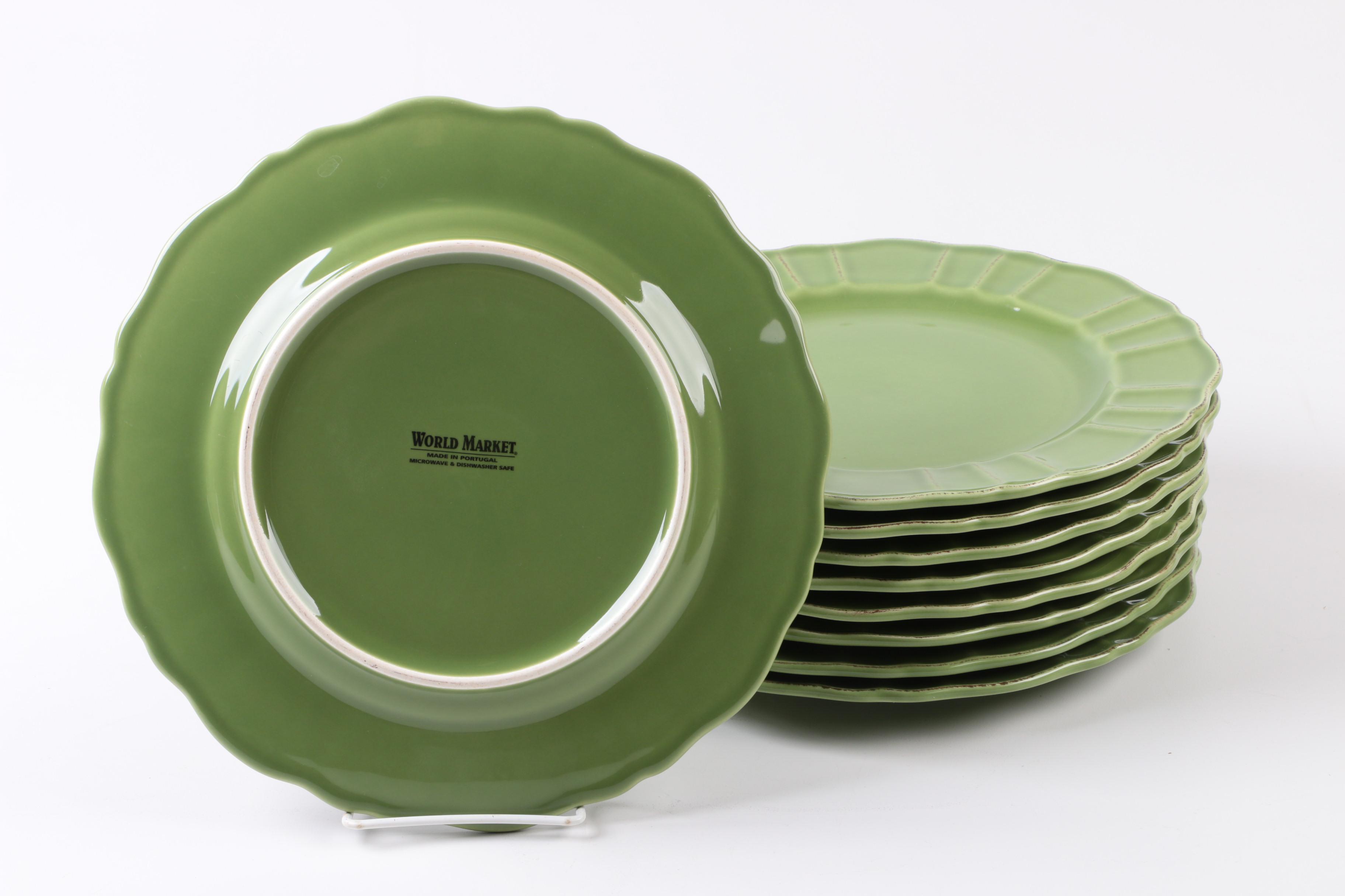 World Market Green Dinner Plates Made in Portugal EBTH