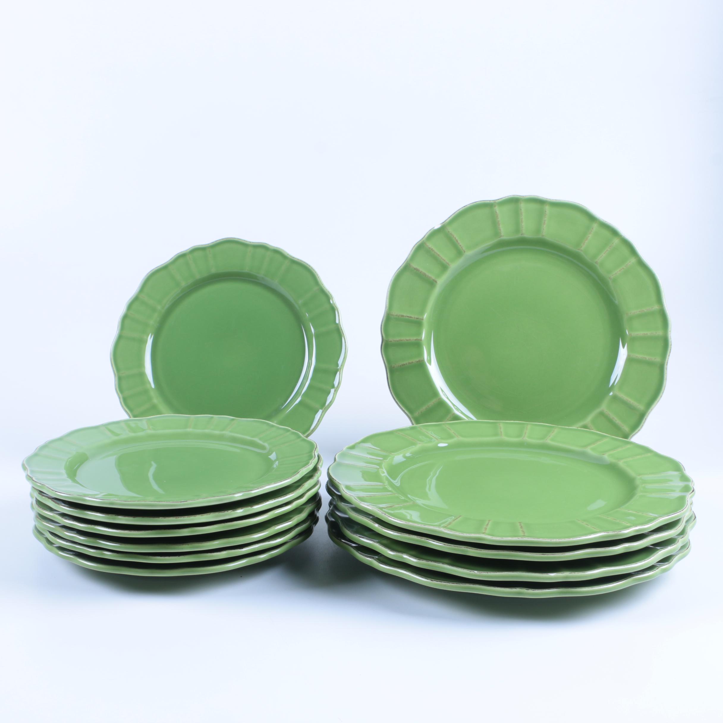 World Market Green Dinner Plates Made in Portugal EBTH