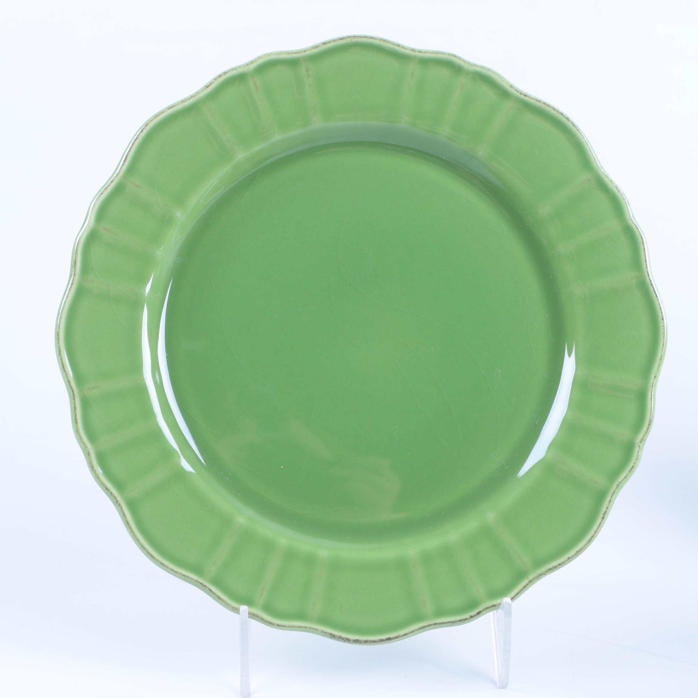 World Market Green Dinner Plates Made in Portugal EBTH