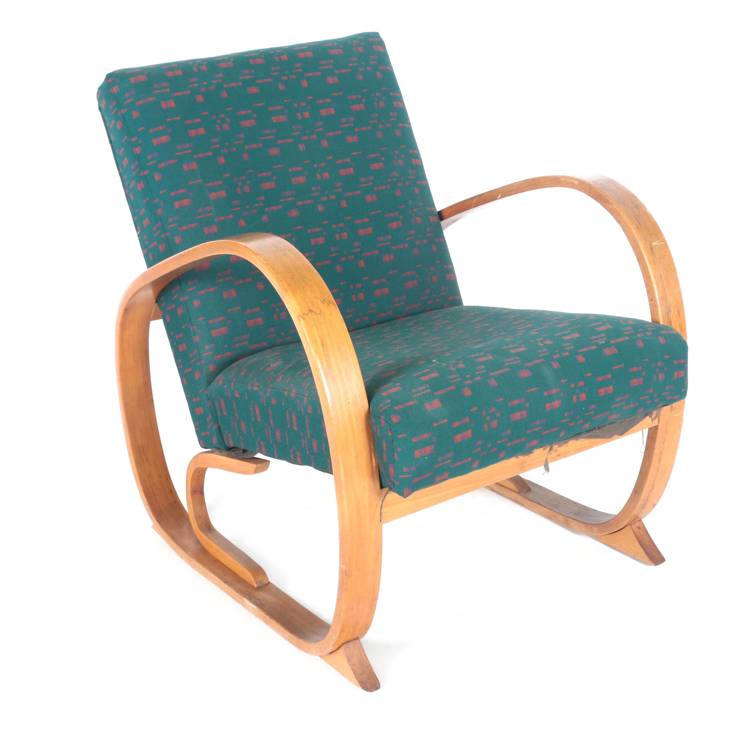 Contemporary Art Deco Style Bentwood Armchair Ebth