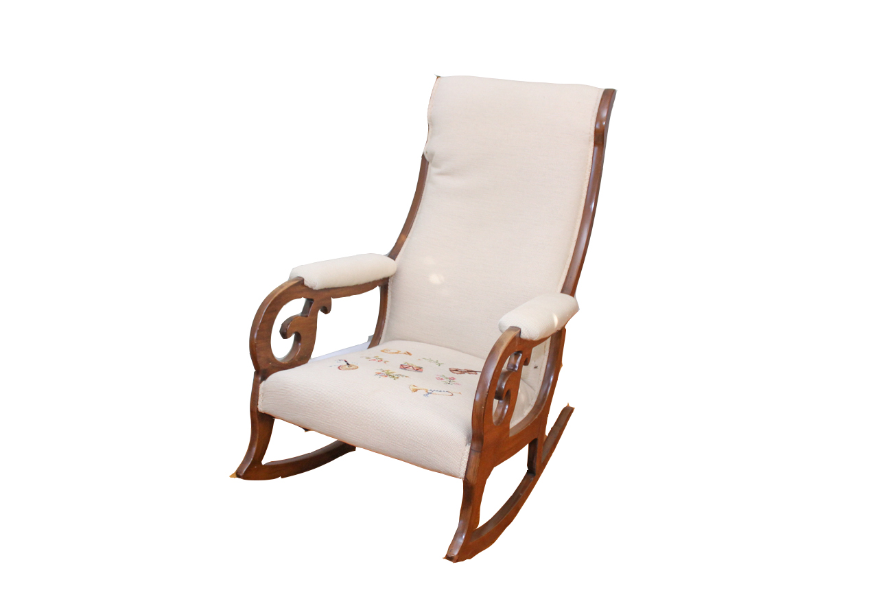 Embroidery Upholstered Rocking Chair | EBTH