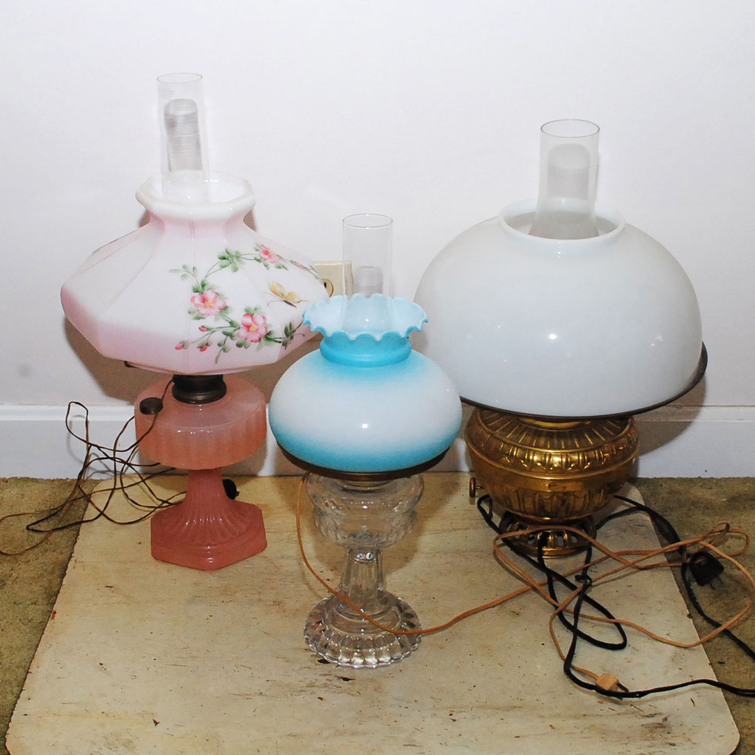 Vintage Electric Converted Oil Lamps EBTH
