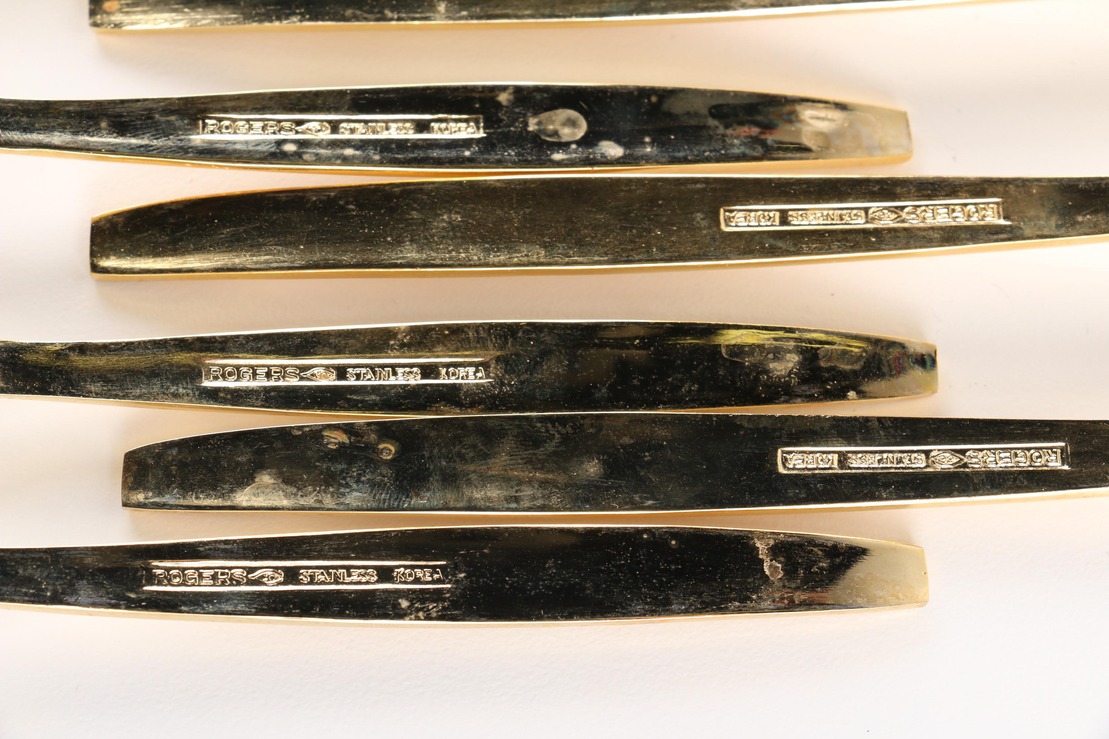 Rogers Cutlery Co. GoldToned Stainless Steel Flatware EBTH