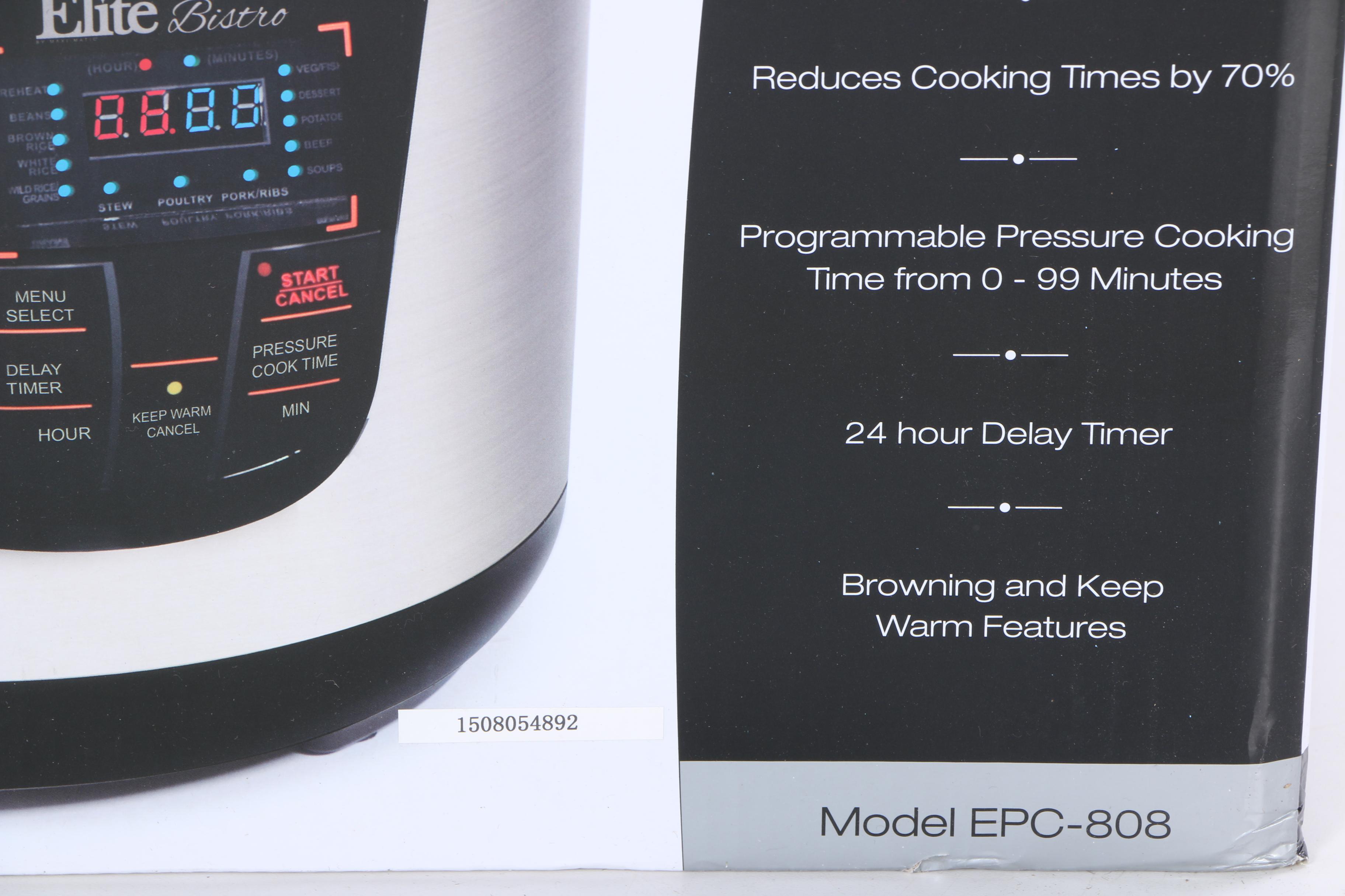 Elite Bistro 8Quart Pressure Cooker EBTH