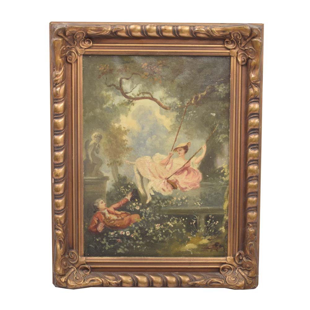 After Jean Honore Fragonard Oil On Canvas The Swing