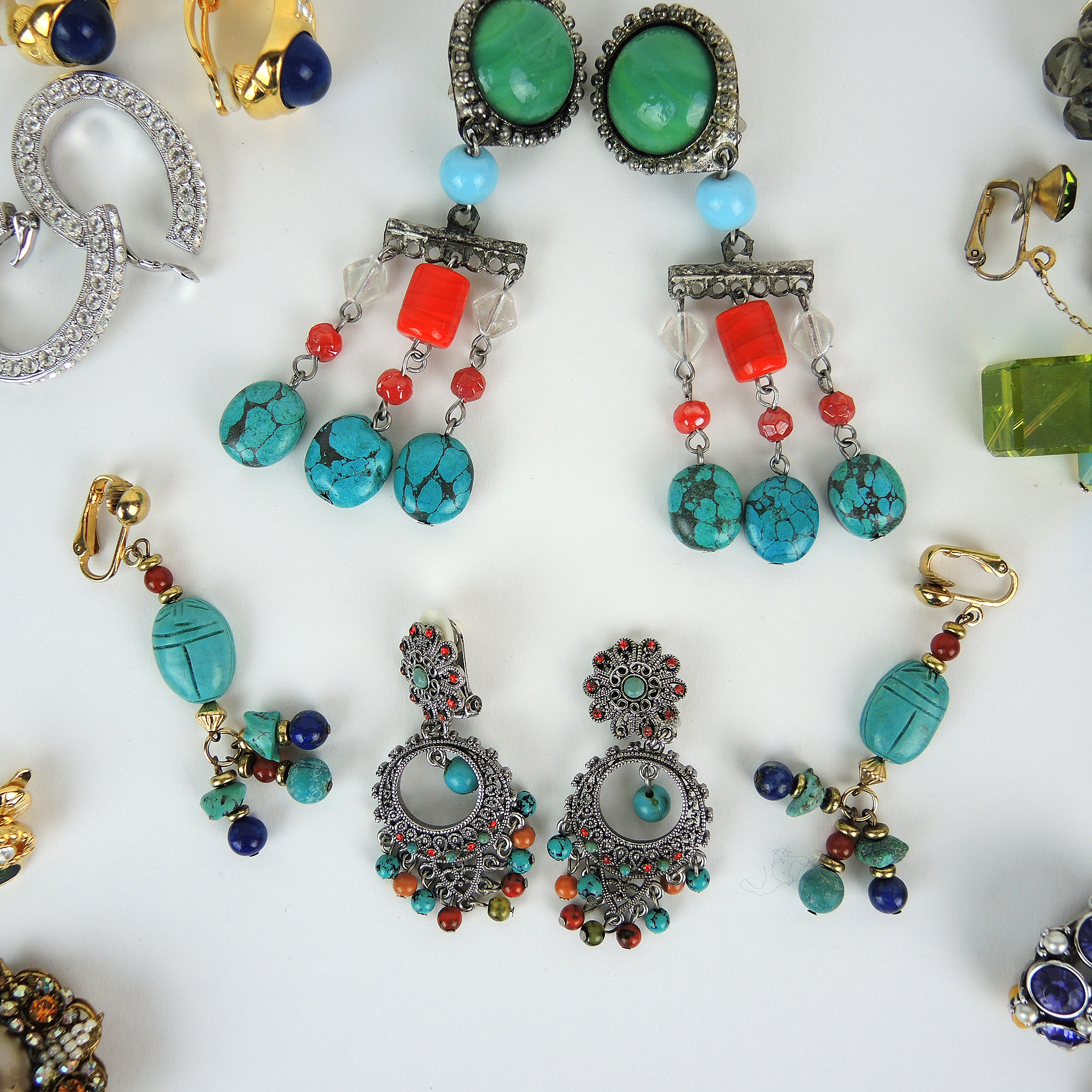 Costume ClipOn Earrings and Decorative Metal Chatelaine EBTH