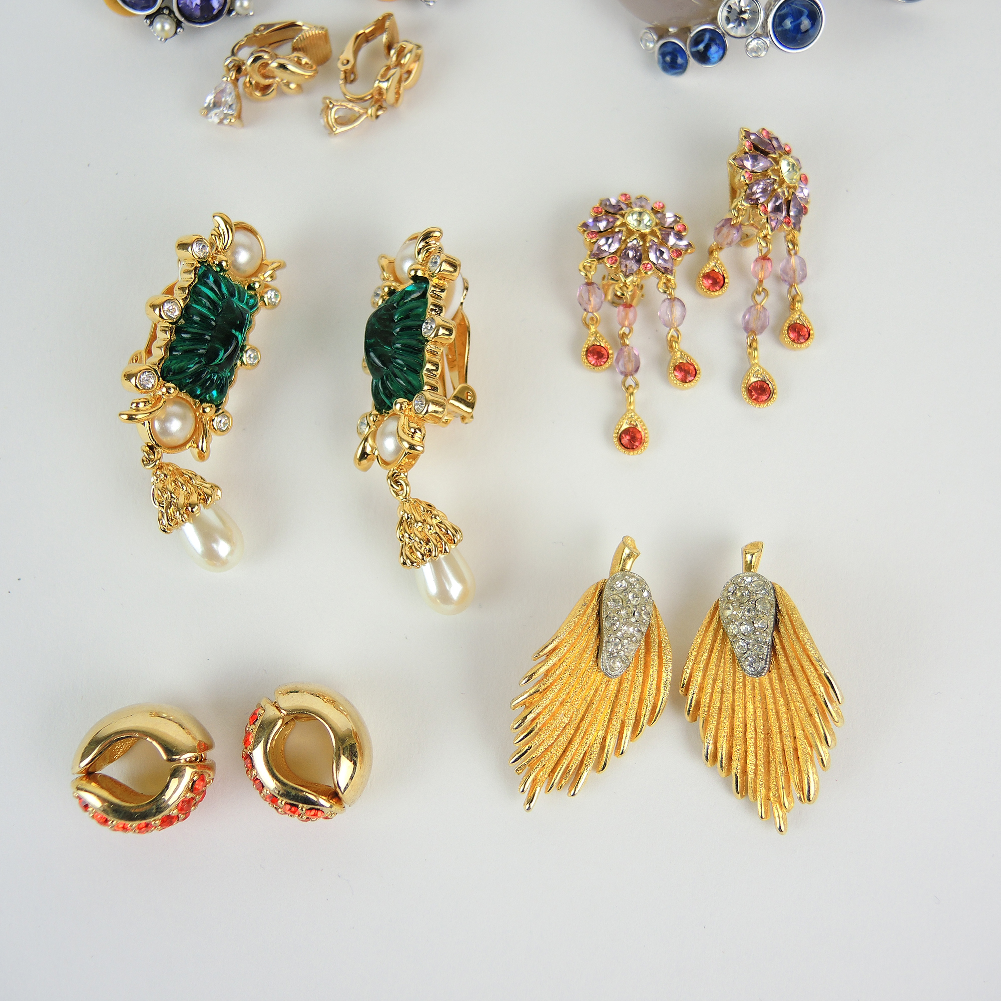 Costume ClipOn Earrings and Decorative Metal Chatelaine EBTH