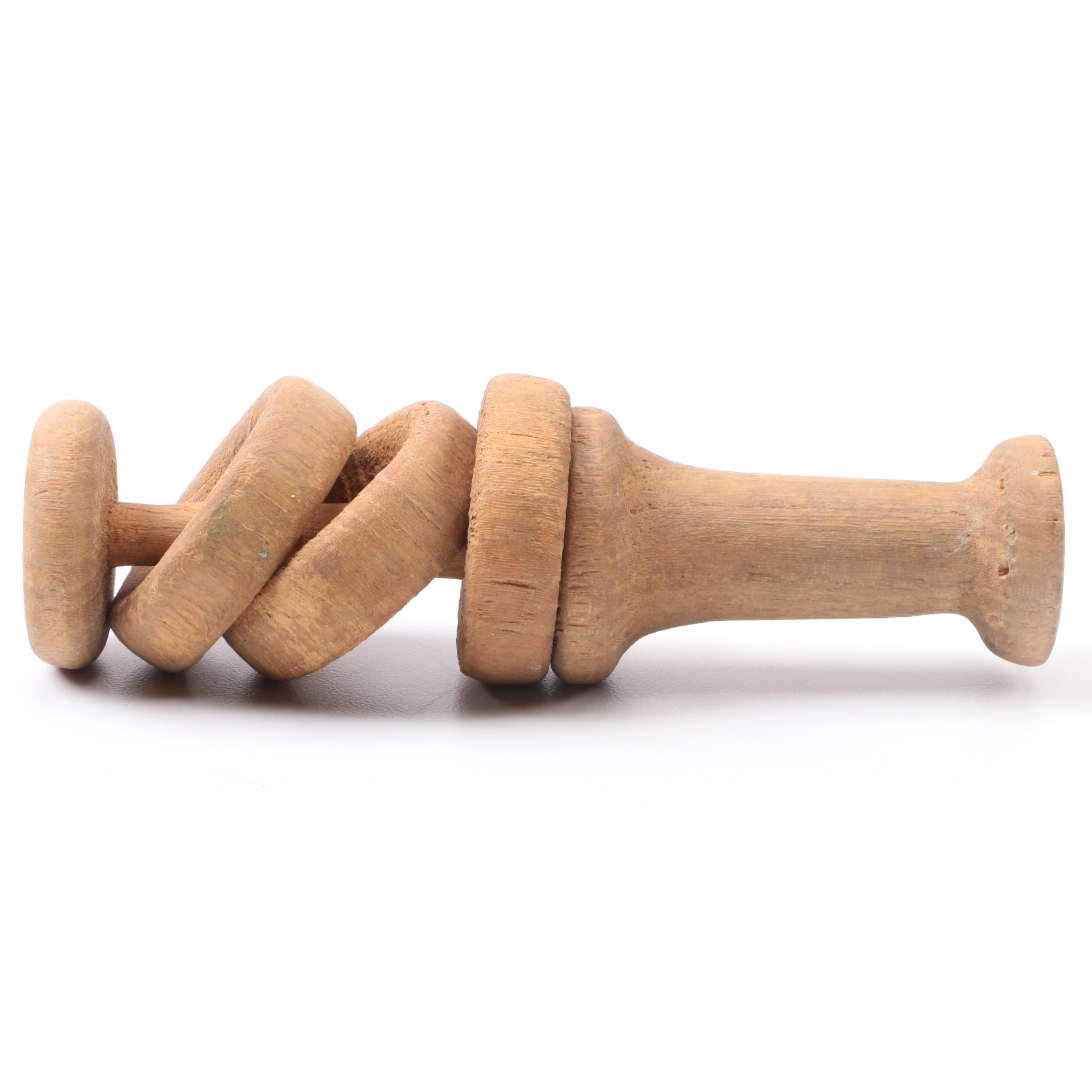 vintage wooden baby rattle