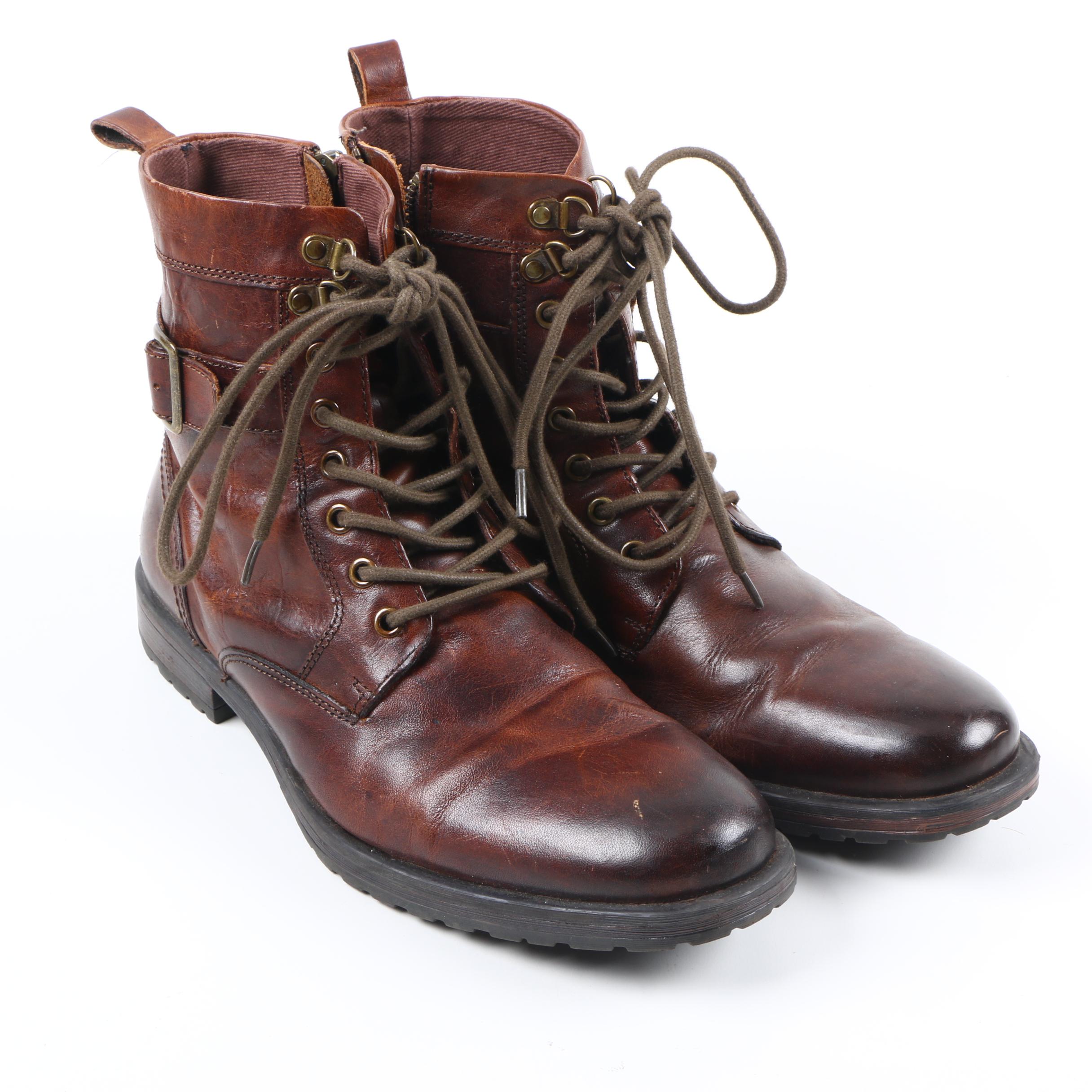 Men's Aston Grey Leather Boots | EBTH