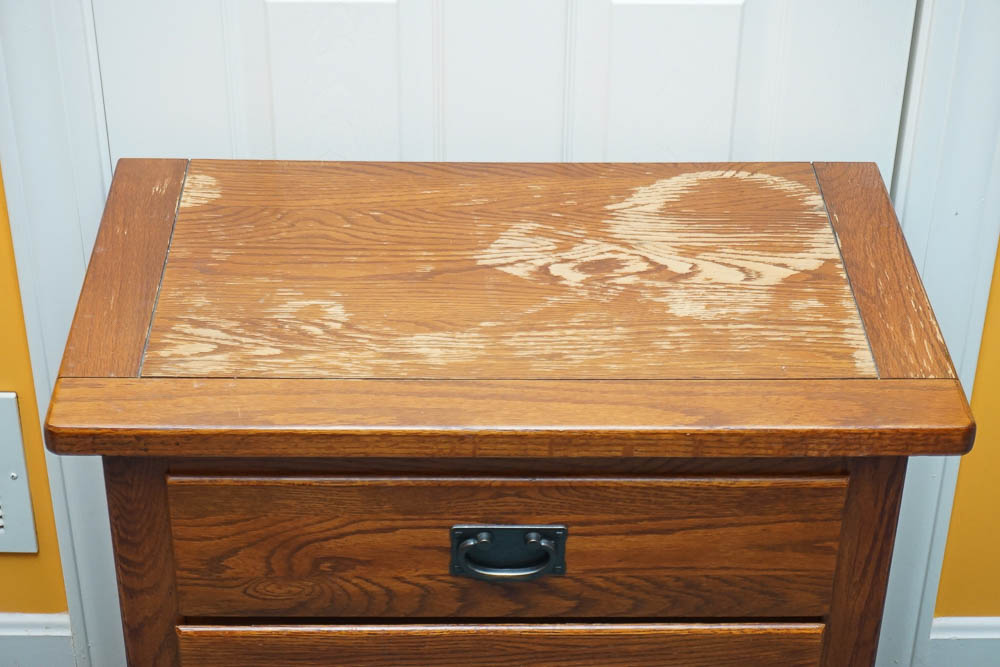 Mission Style Oak Nightstand EBTH