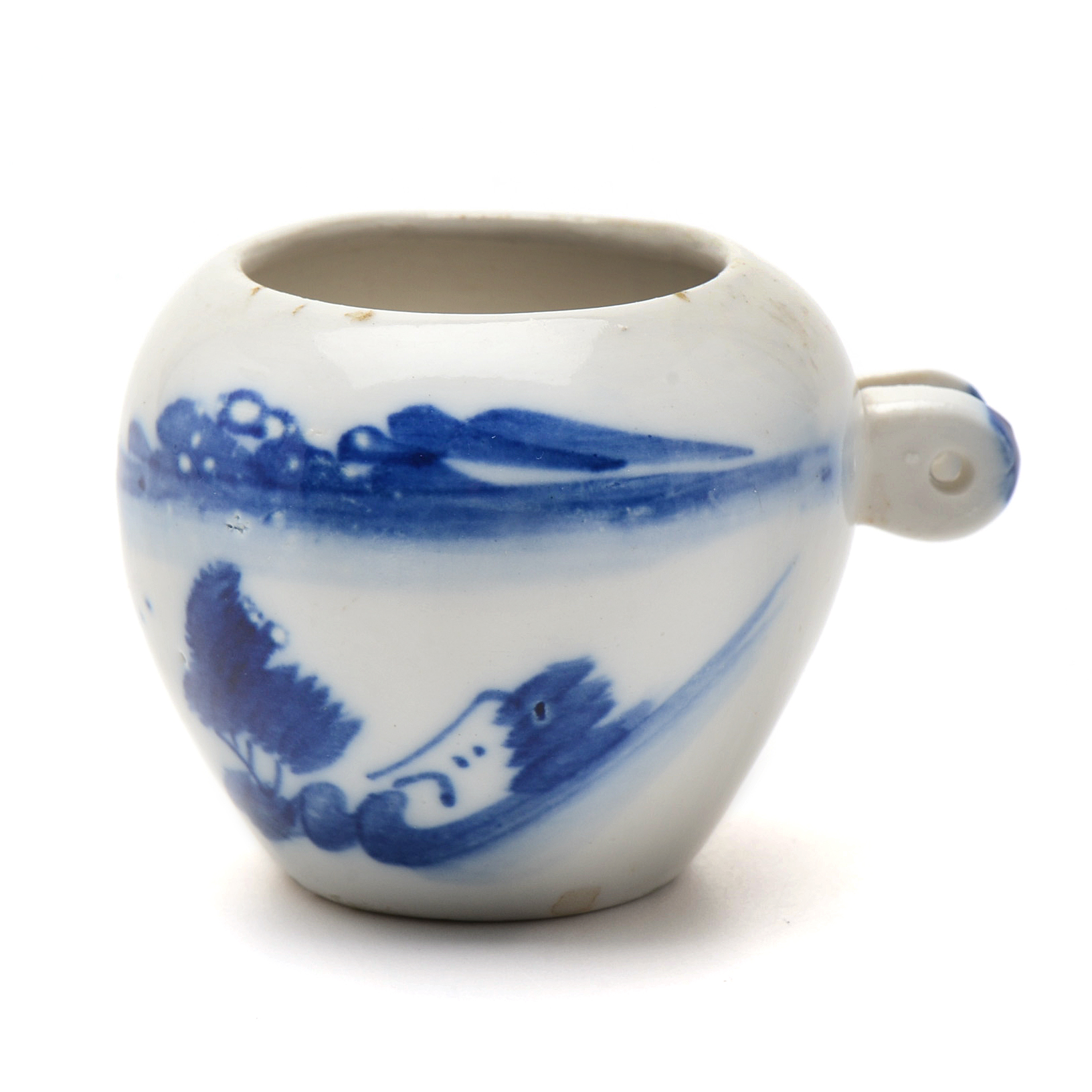 Antique Chinese Porcelain Bird Feeder With Bamboo Mount Ebth