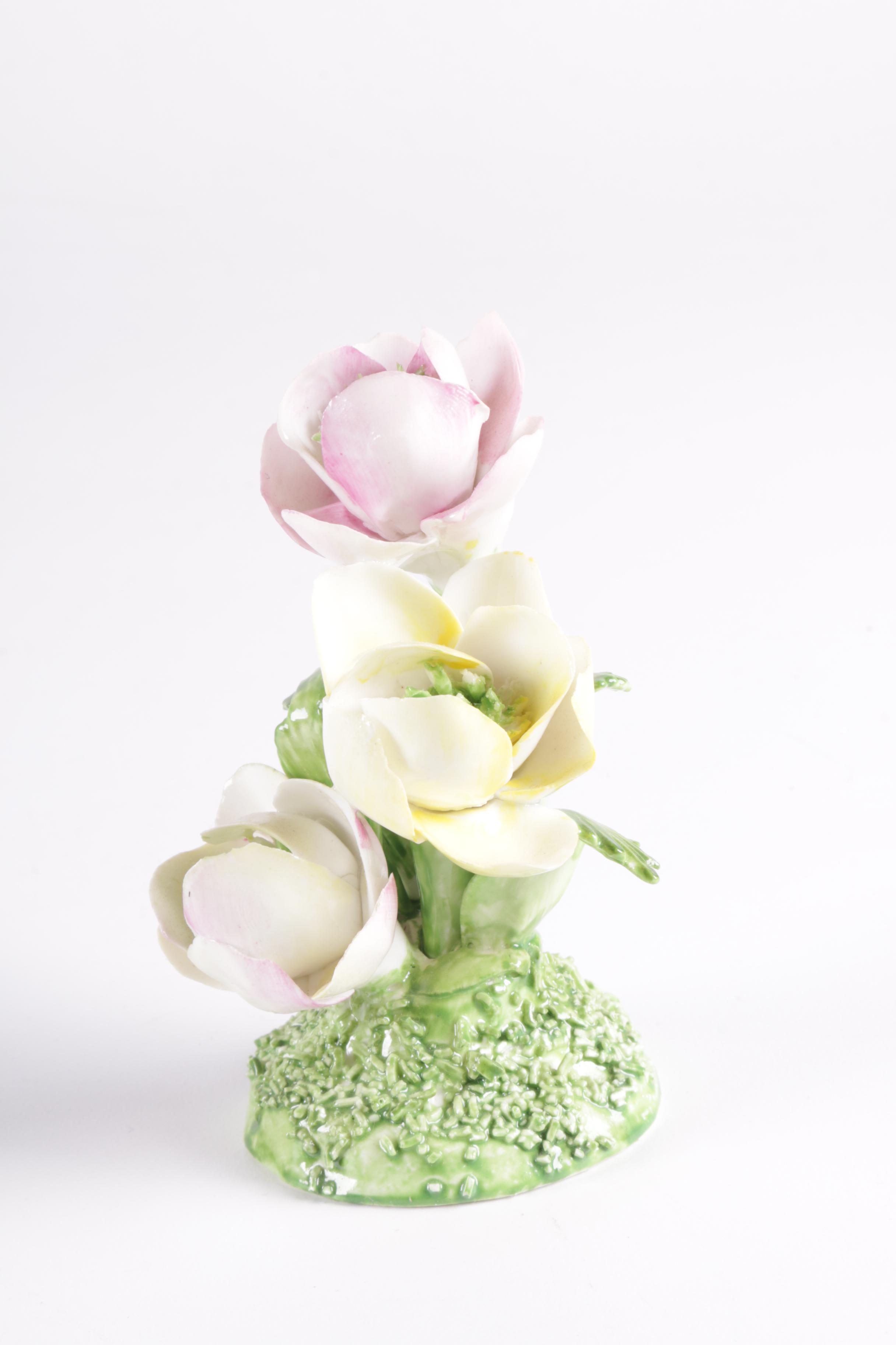 Porcelain Flower Figurines Including Crown Staffordshire EBTH