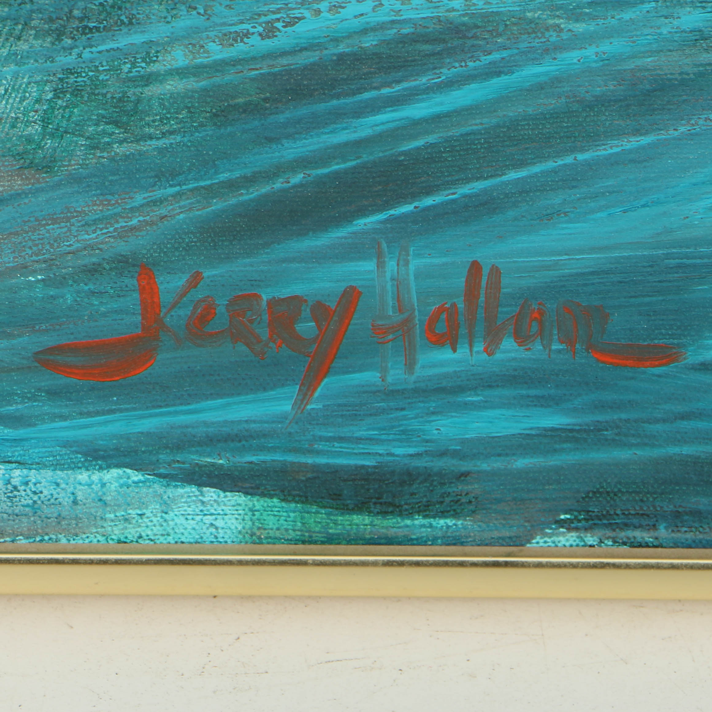 Kerry Hallam Abstract Oil Painting on Canvas of Marine Scene EBTH