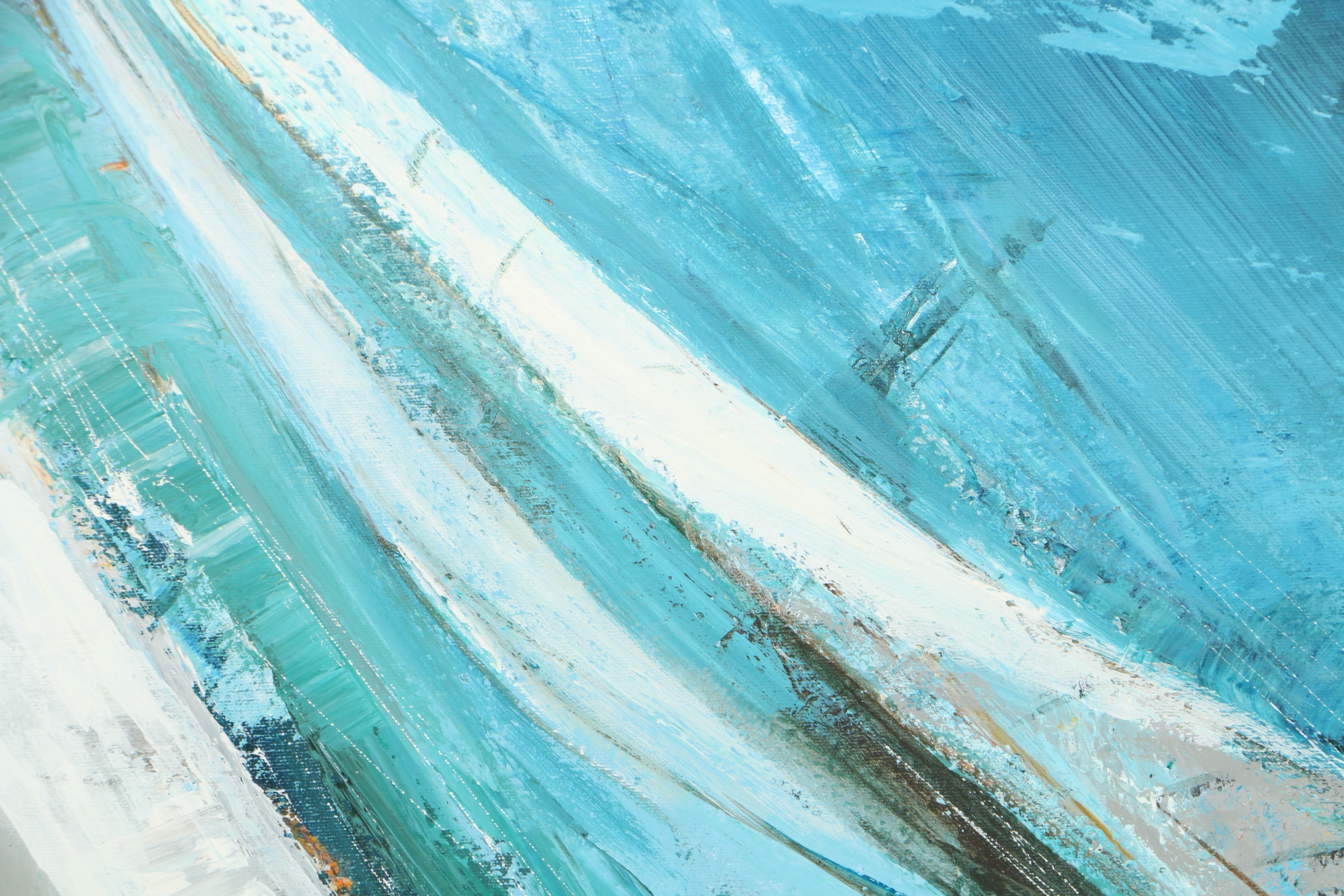 Kerry Hallam Abstract Oil Painting on Canvas of Marine Scene EBTH